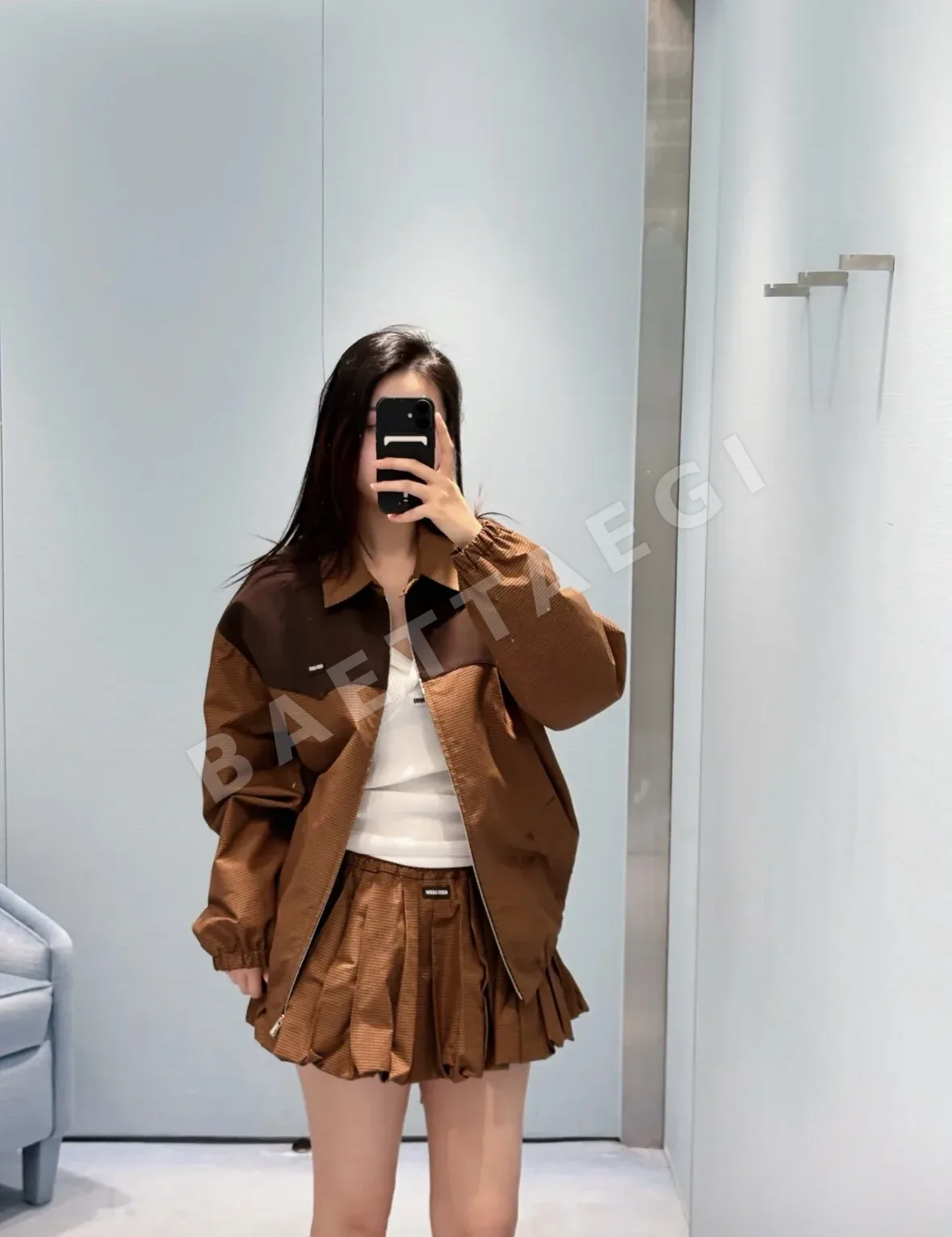 미우미우 컬러 블록 여성 자켓 상세 이미지 4