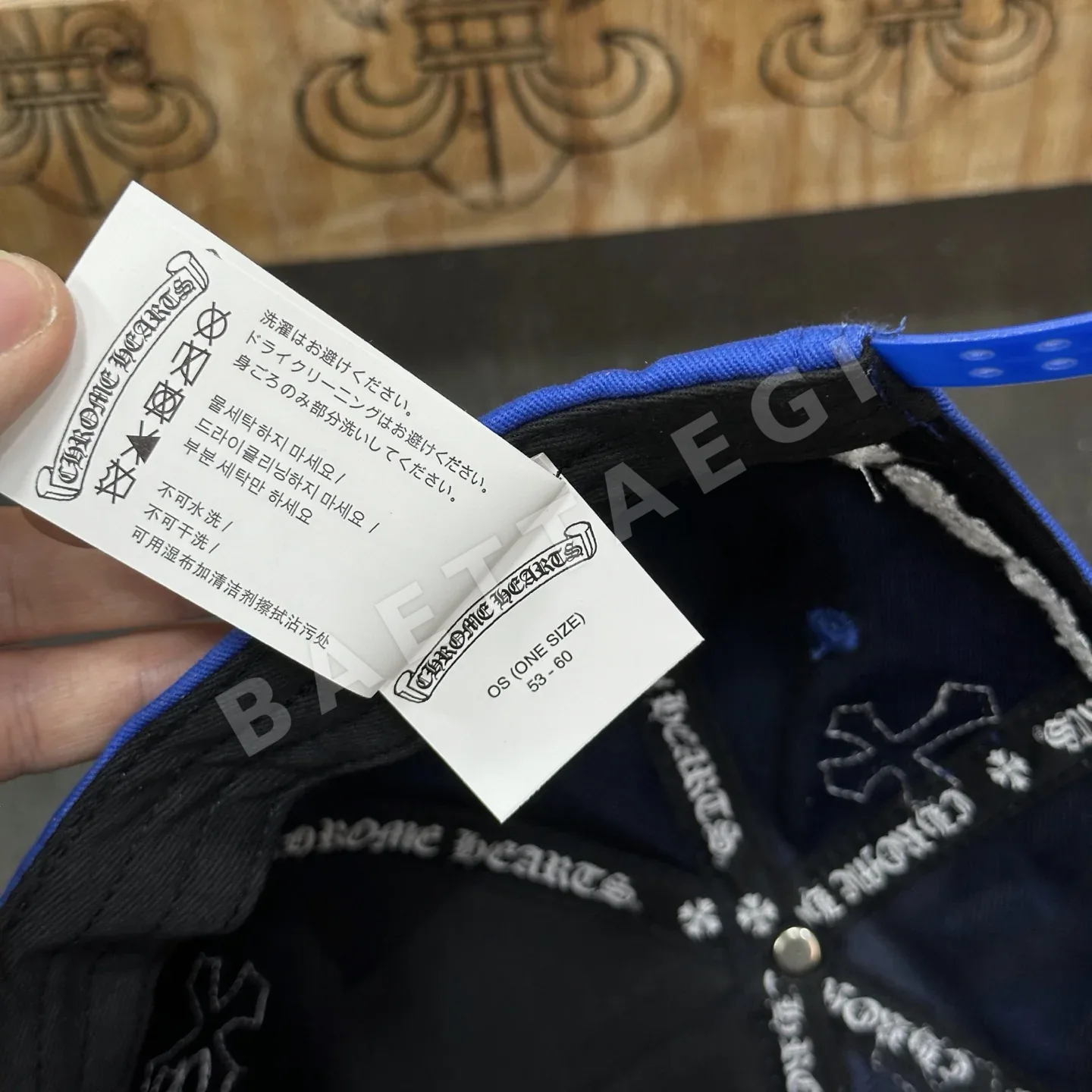 크롬하츠 파란 십자 문양 야구모자 상세 이미지 6