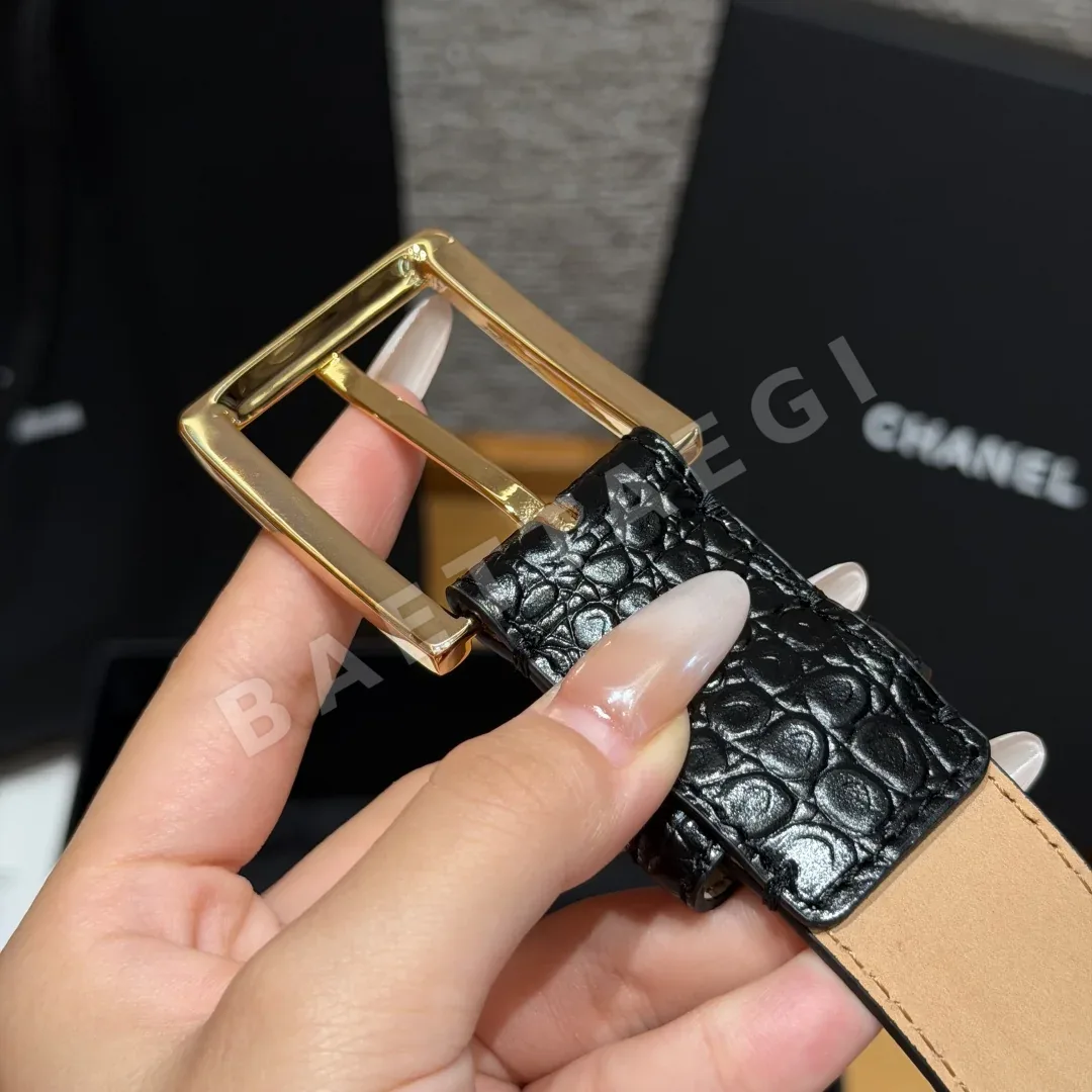샤넬 크로커다일 패턴 가죽 벨트 30mm 상세 이미지 7
