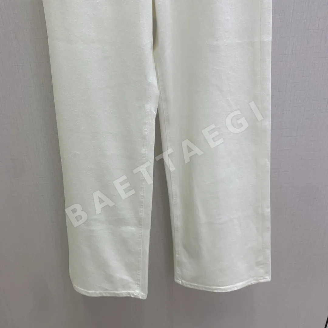 생로랑 자수 로고 여성 데님 바지 상세 이미지 5