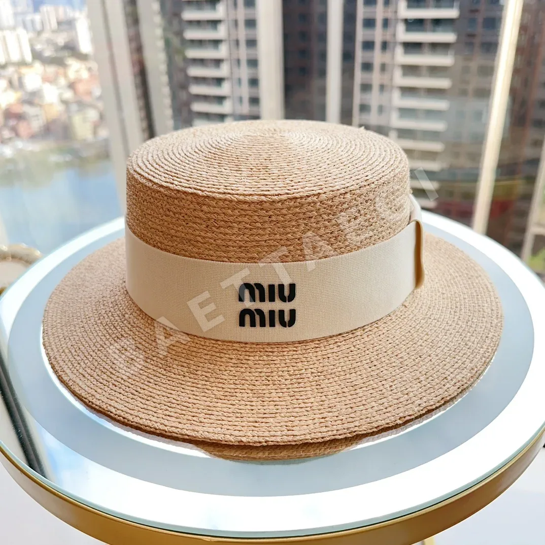 미우미우 라피아 플랫햇 모자 81463