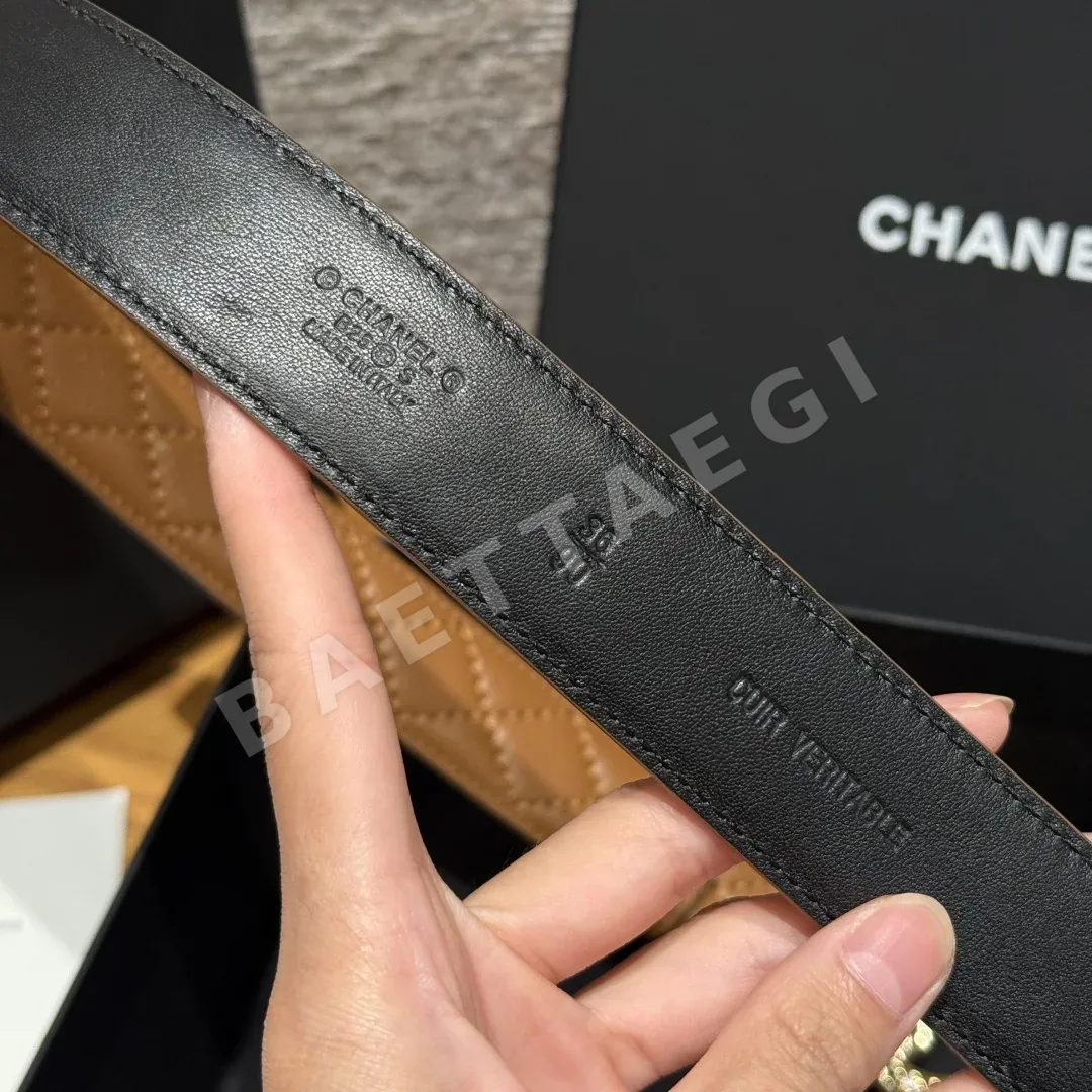 샤넬 램스킨 더블 C 메탈 로고 벨트 상세 이미지 8