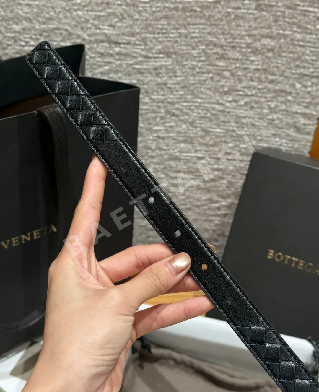 보테가베네타 피코탄 인트레차토 소가죽 벨트 20MM 상세 이미지 9