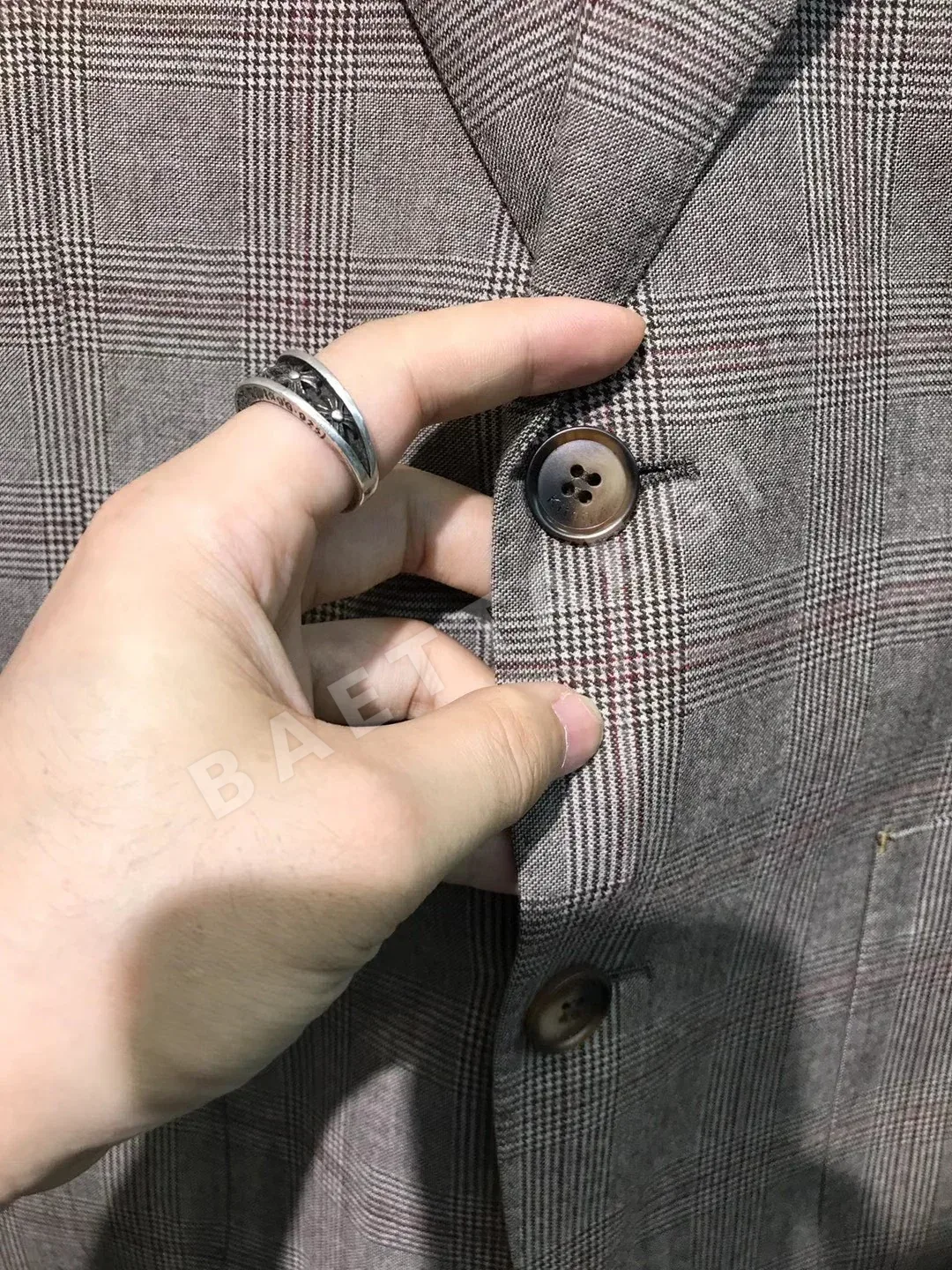키톤 프린스 오브 웨일즈 체크 울 남성 자켓 상세 이미지 7