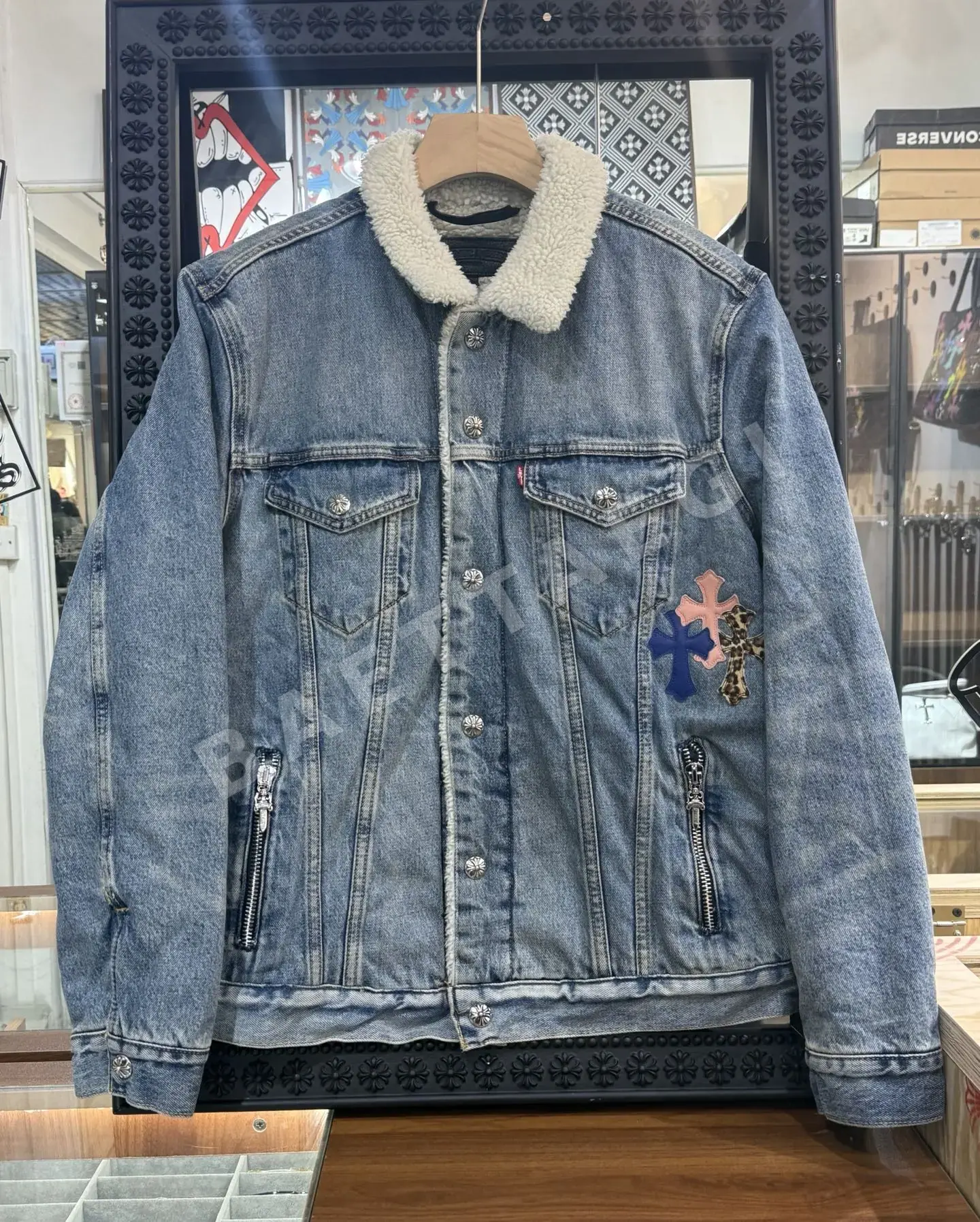 크롬하츠 남성 데님 레더 자켓 162529