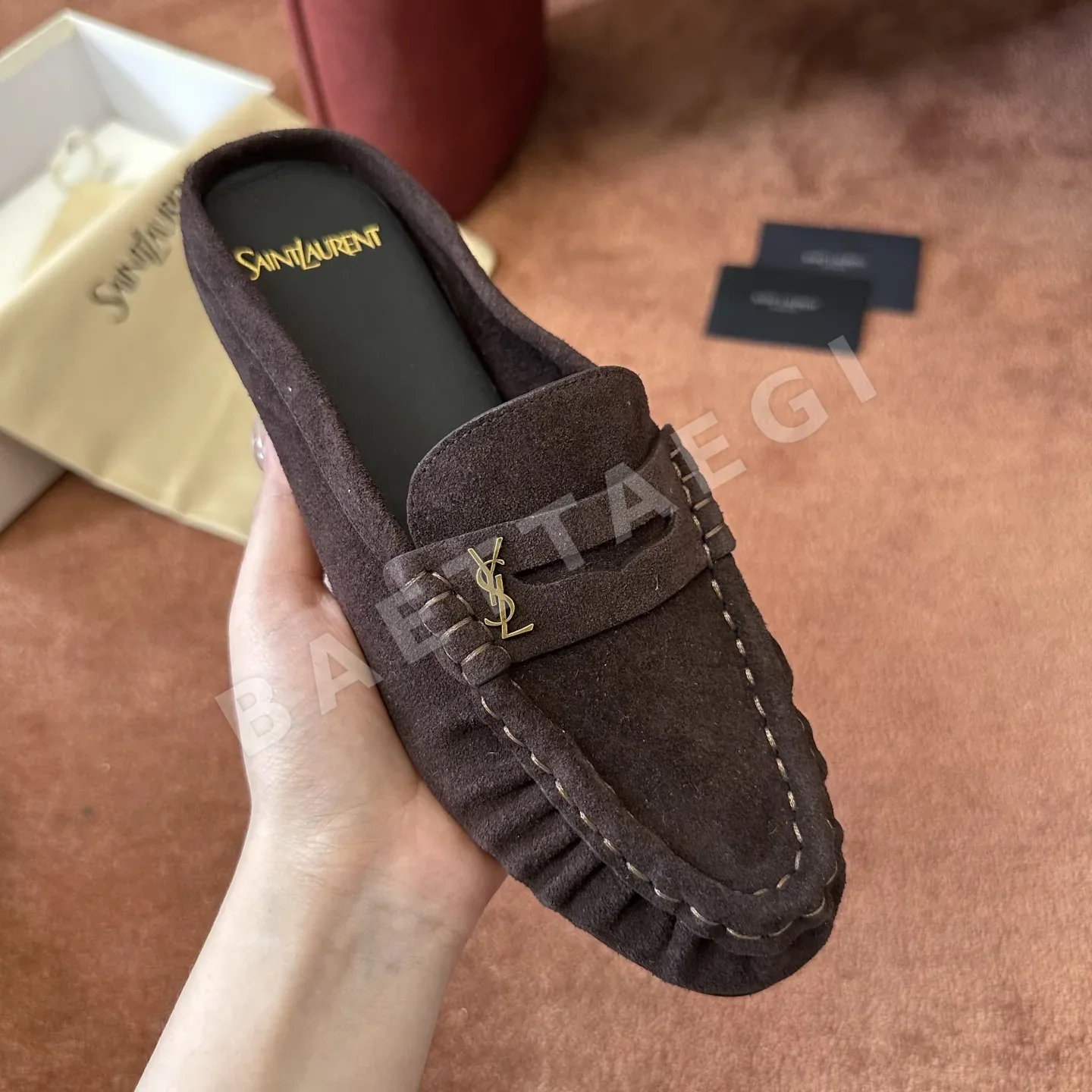 생로랑 YSL 앞코 덮인 뮬 상세 이미지 3