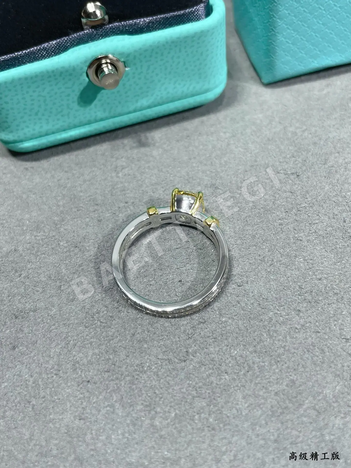 티파니 투톤 옐로우 다이아몬드 반지 상세 이미지 9