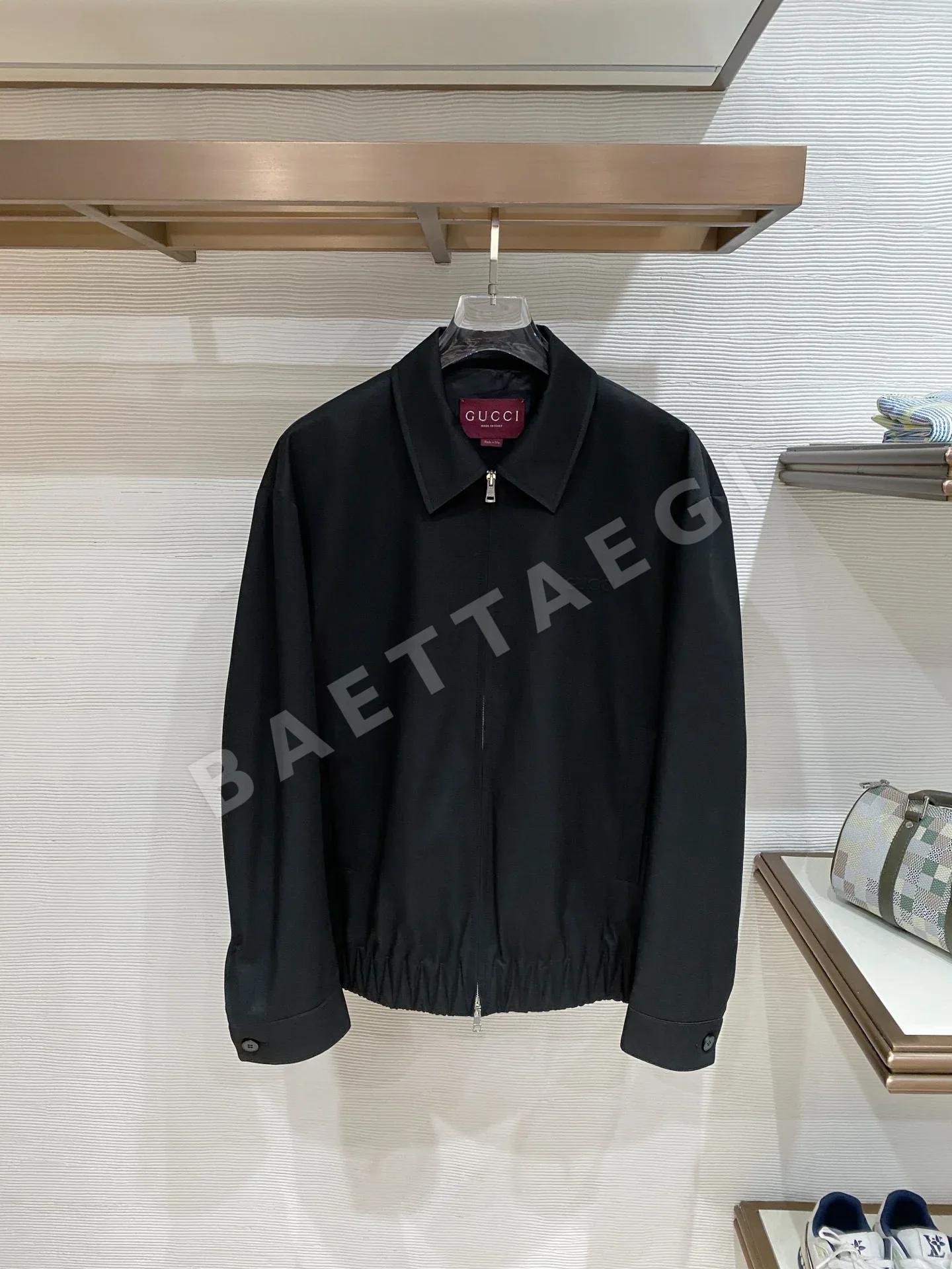 구찌 린넨 블랙카키 라펠 남성 자켓 49830