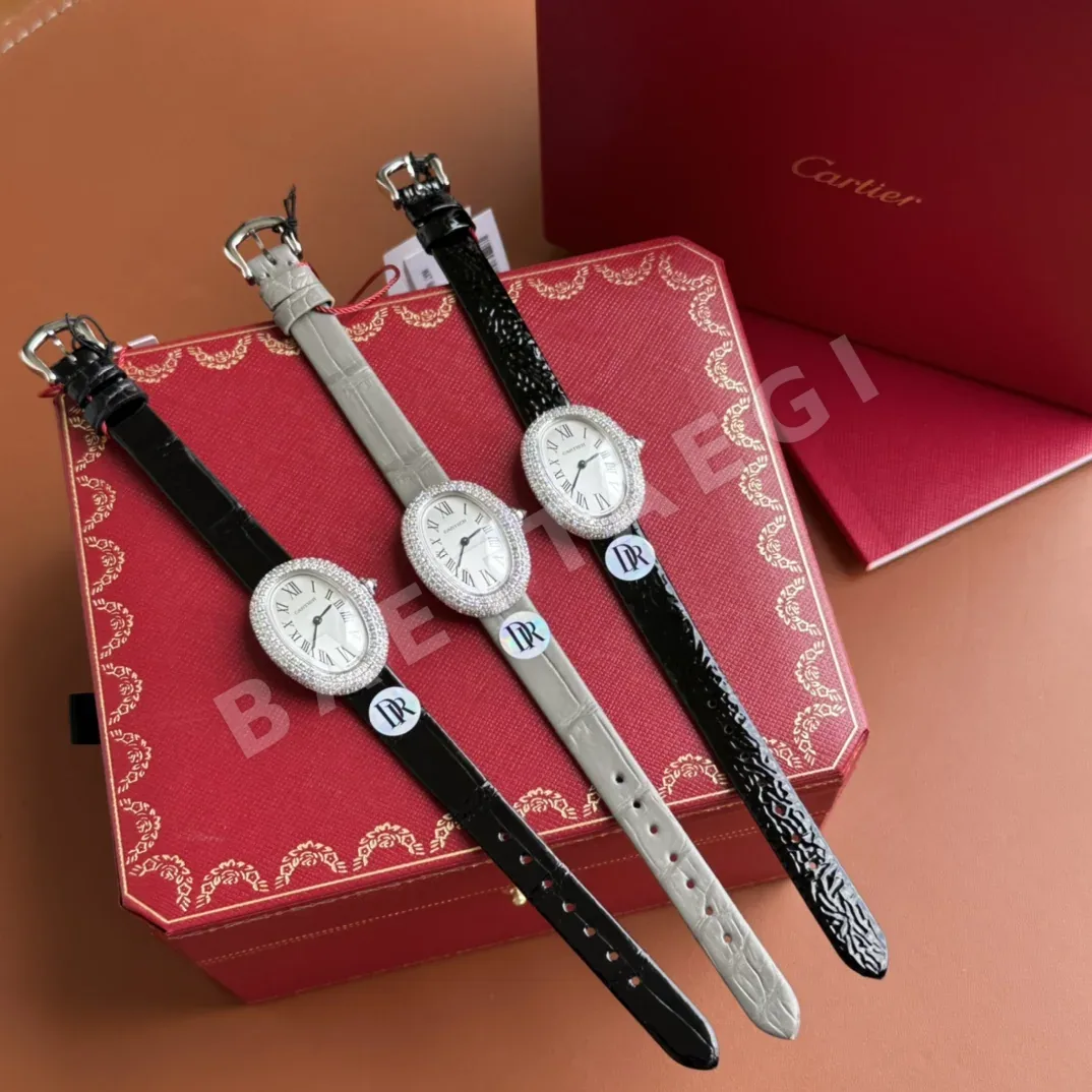 까르띠에 베누아 DR공장 쿼츠 무브먼트 다이아 악어가죽 블루 블랙 화이트 레플리카 42687 Cartier