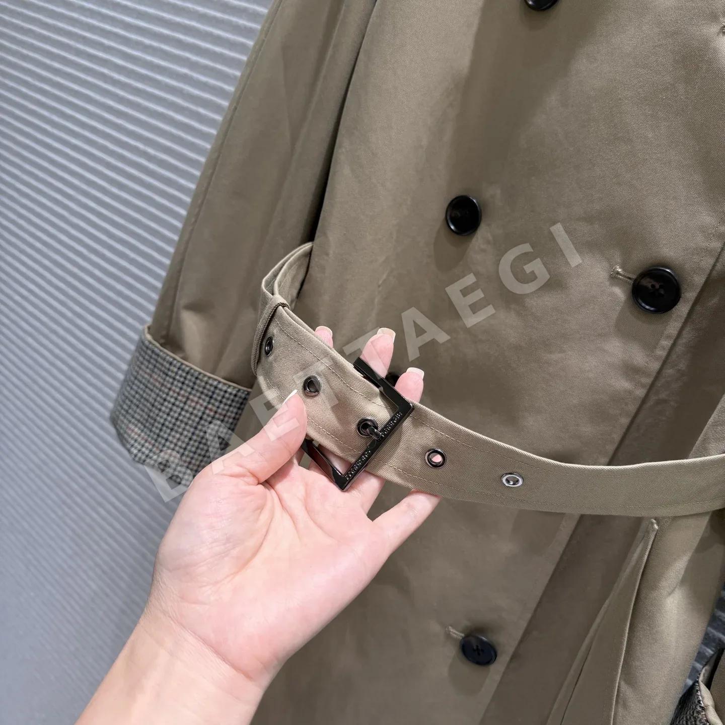 브루넬로쿠치넬리 클래식 더블 브레스트 카키 코튼 자켓 상세 이미지 5