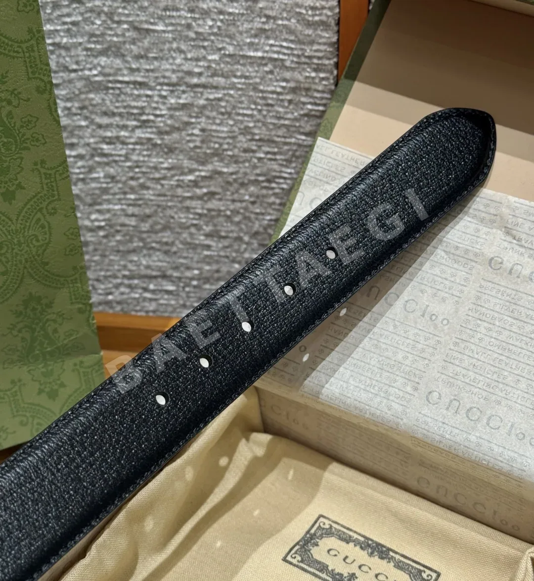 구찌 블랙 가죽 벨트 상세 이미지 6
