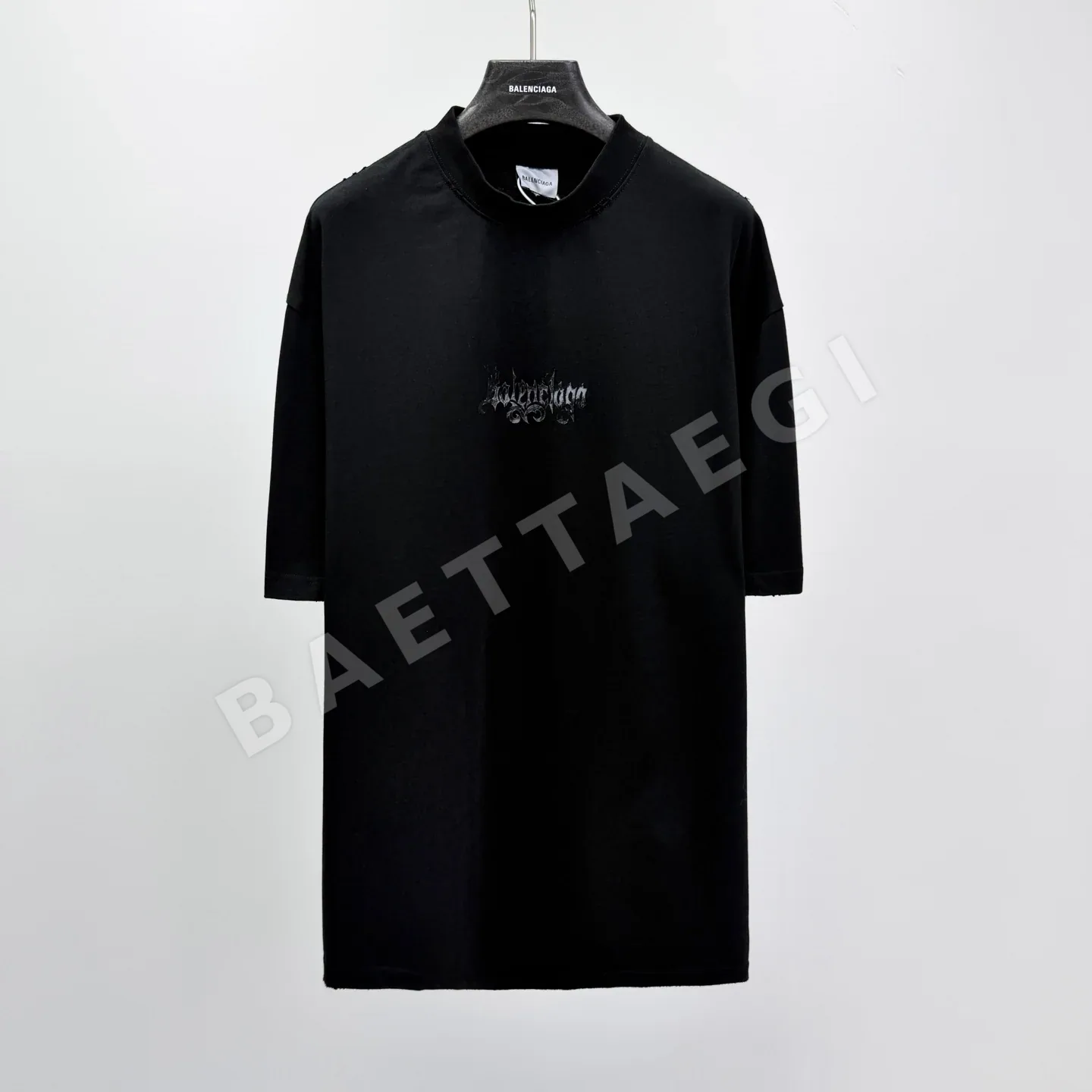 발렌시아가 앞뒤 일러스트 코튼 반팔 티셔츠 113688