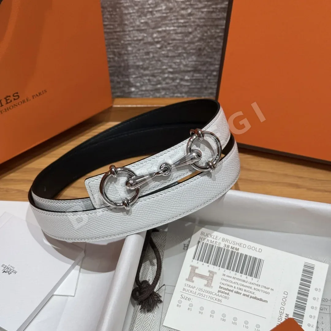 에르메스 헤리티지 H로고 양면 가죽 벨트 상세 이미지 2