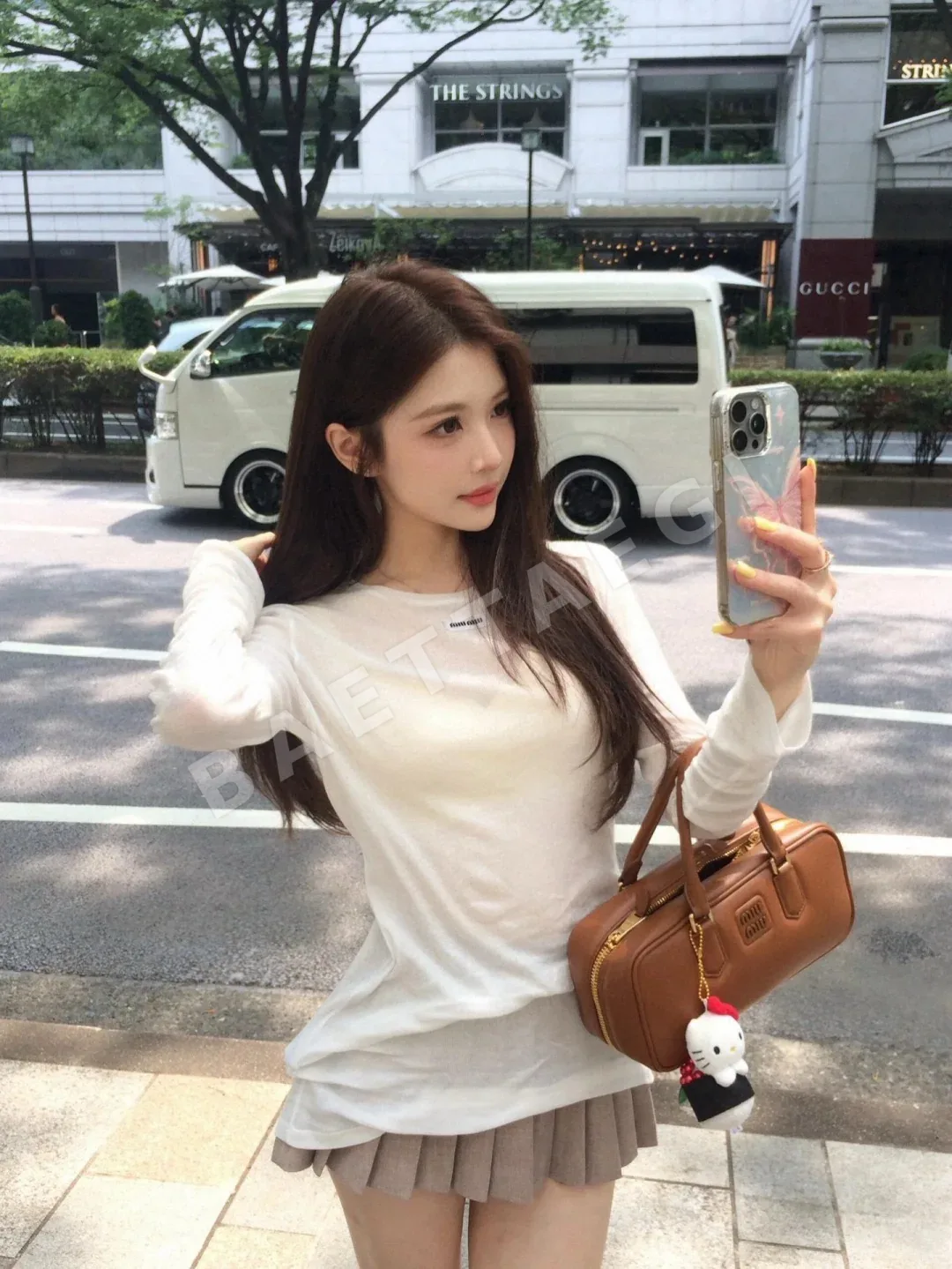 미우미우 여성 긴팔 티셔츠 101863