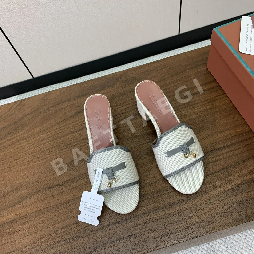 로로피아나 컬러 블록 미드힐 뮬 상세 이미지 4