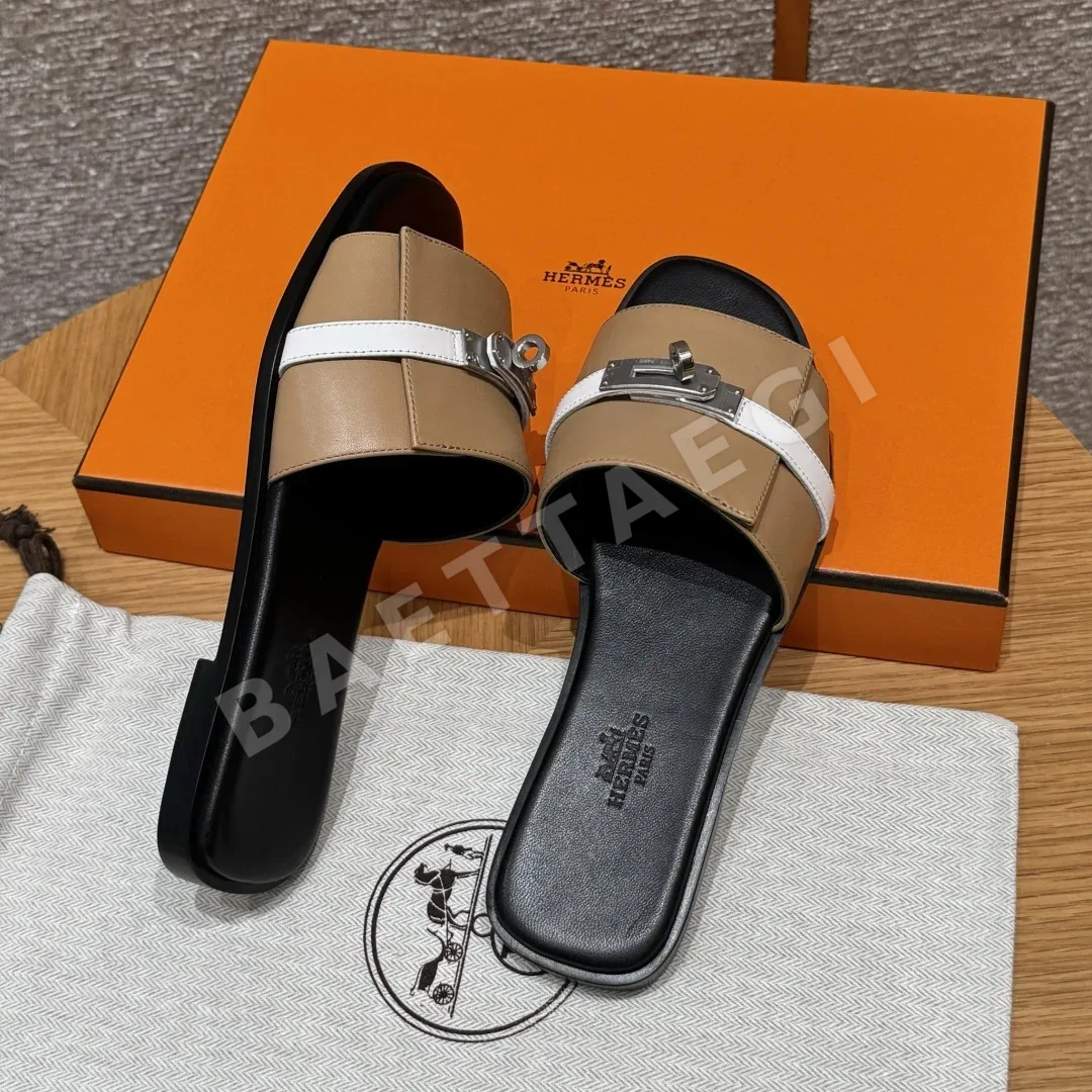 에르메스 줄리아 샌들 내추럴베이지 카프스킨 켈리 스타일 상세 이미지 5