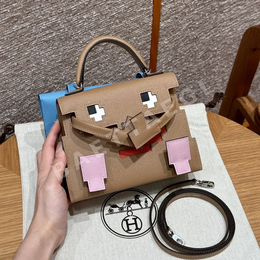 에르메스 켈리돌백 밀크티 은장 가방 18453