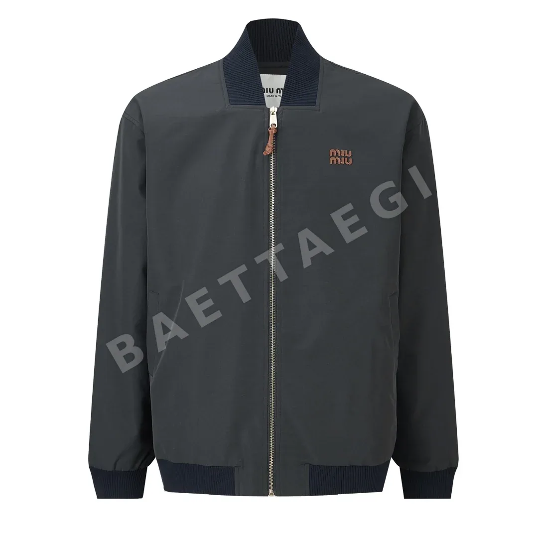 미우미우 파나마 코튼 혼방 봄버 자켓 198360