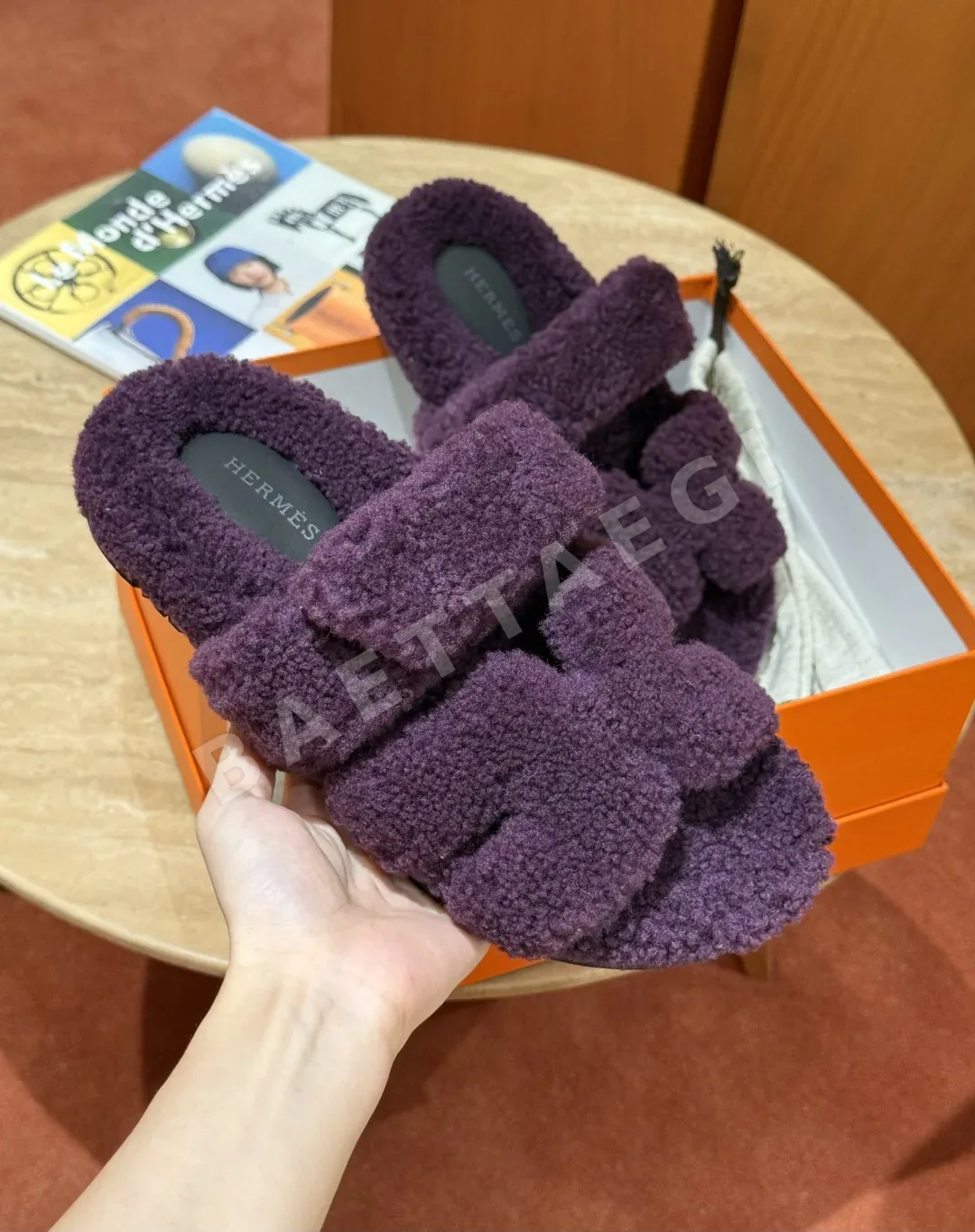 에르메스 시프르 샌들 바이올렛 램스킨 상세 이미지 1