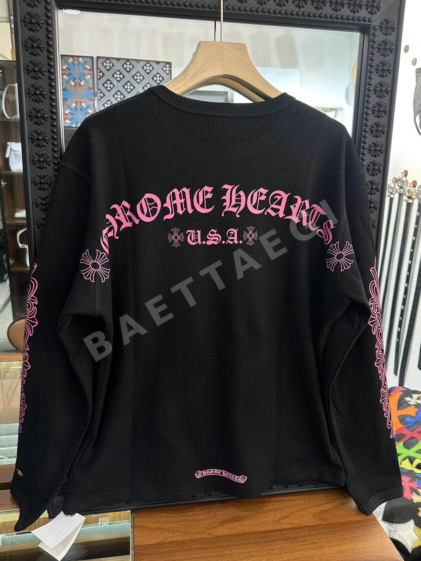 크롬하츠 산스크리트어 문자 와플 니트 긴팔 상세 이미지 9
