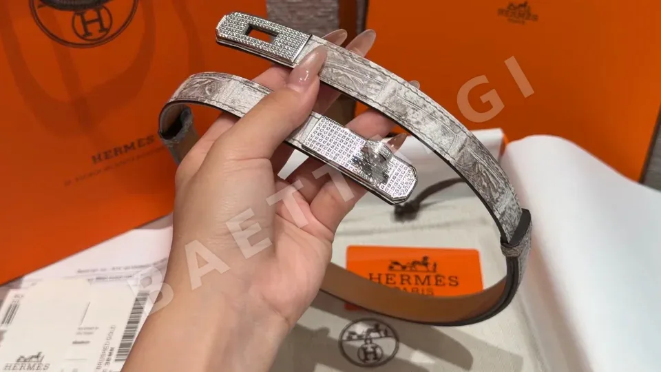 에르메스 켈리 다이아몬드 버클 크로코다일 벨트 176759