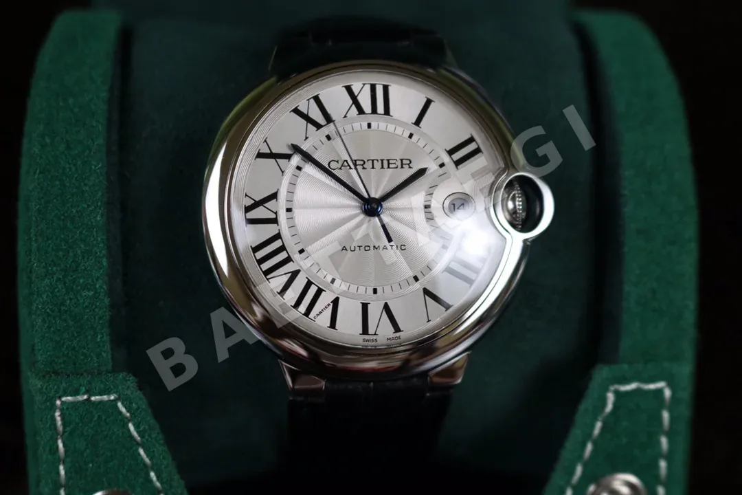 까르띠에 발롱블루 42MM2824 오토매틱 무브먼트 다이아 사파이어 글라스 블루 화이트 스틸밴드 레플리카 42540 Cartier 상세 이미지 3
