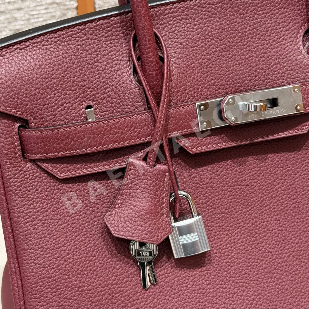 에르메스 버킨 30 토고 레드 실버 가방 상세 이미지 6
