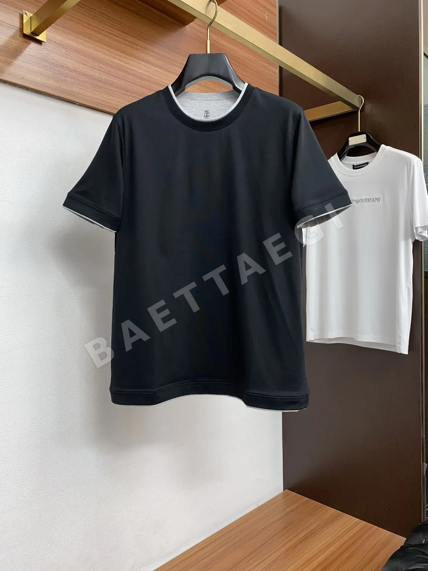 브루넬로쿠치넬리 크루넥 코튼 반팔 티셔츠