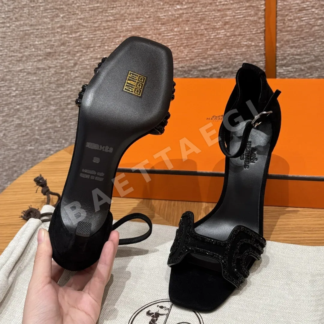 에르메스 조이70 펌프스 블랙 스웨이드 상세 이미지 6