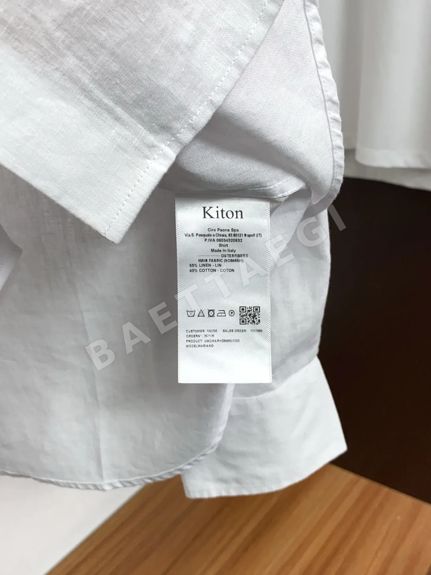 키톤 남성 린넨 프렌치카라 긴팔 셔츠 상세 이미지 6