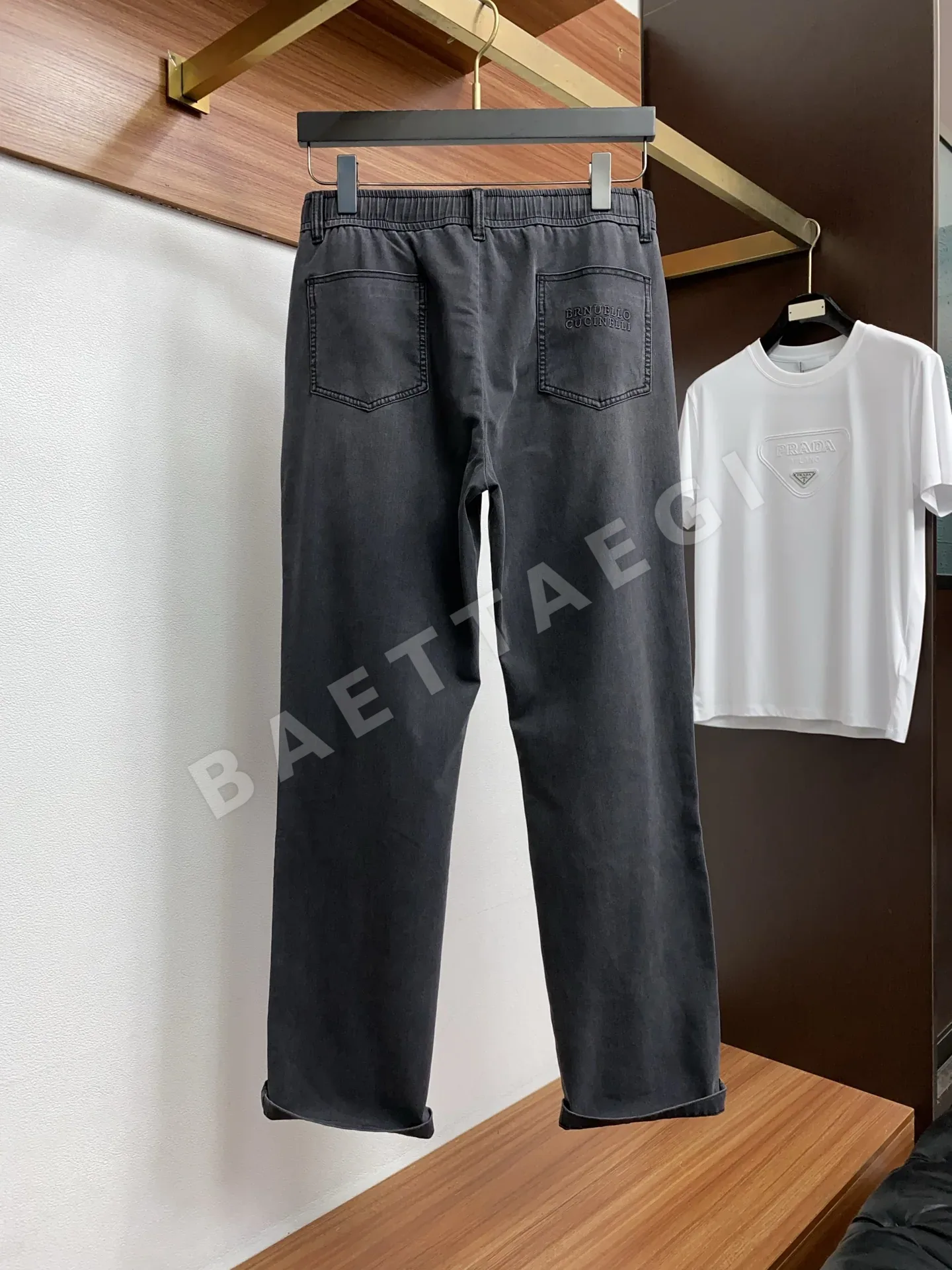 브루넬로쿠치넬리 린넨 코튼 데님 남성 바지 상세 이미지 8