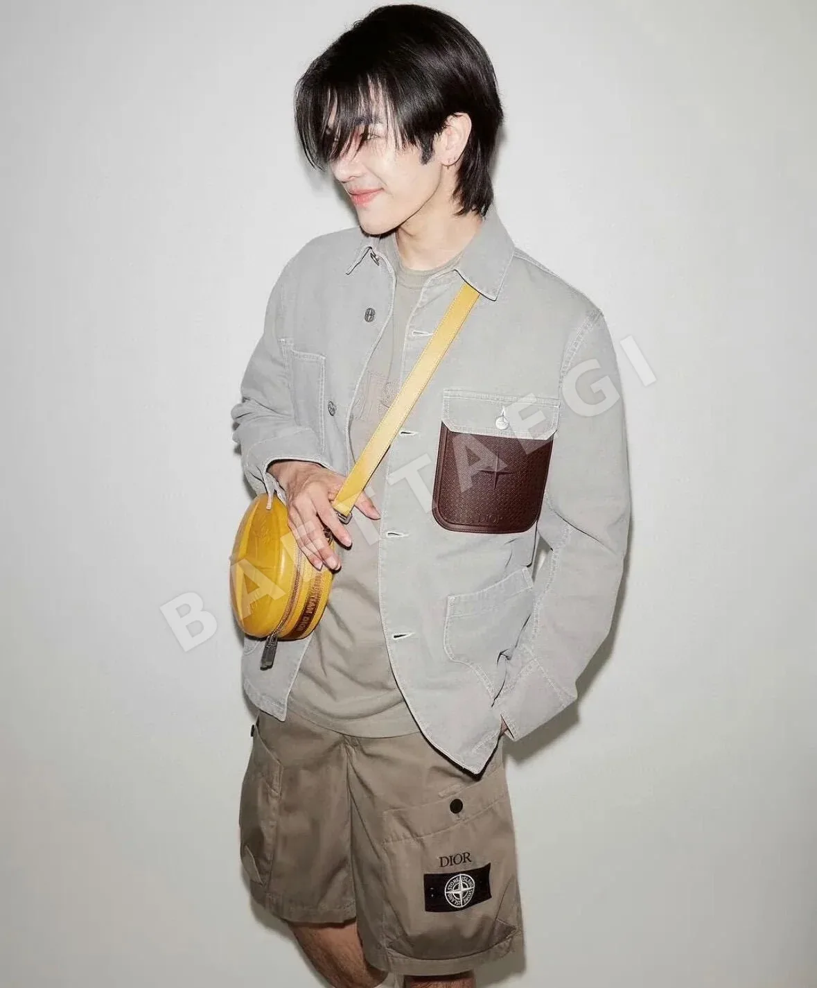 스톤아일랜드 자수 로고 코튼 혼방 새틴 남성 반바지 상세 이미지 6