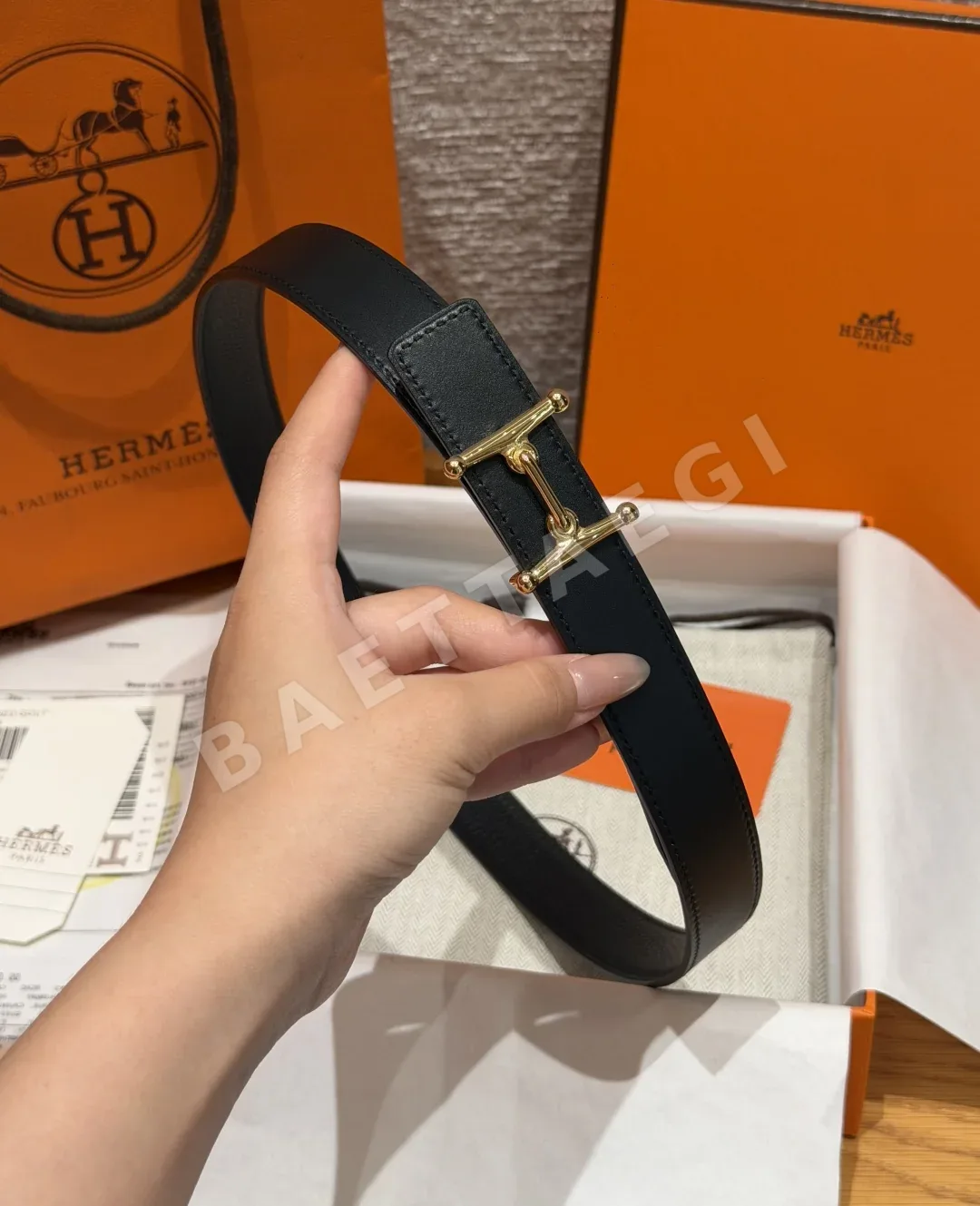에르메스 모르스 H 양면 가죽 벨트 상세 이미지 5