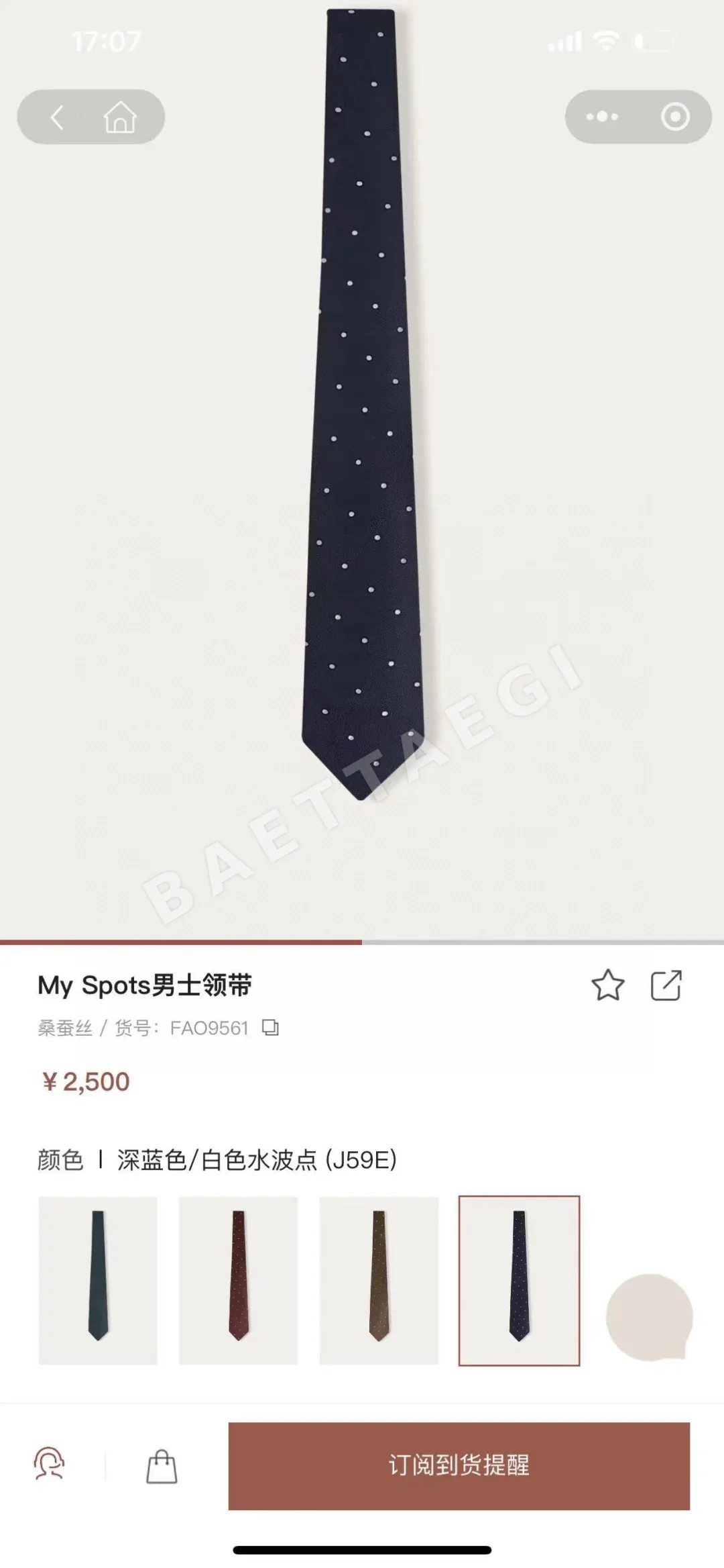 로로피아나 실크 수제 남성용 넥타이 112375