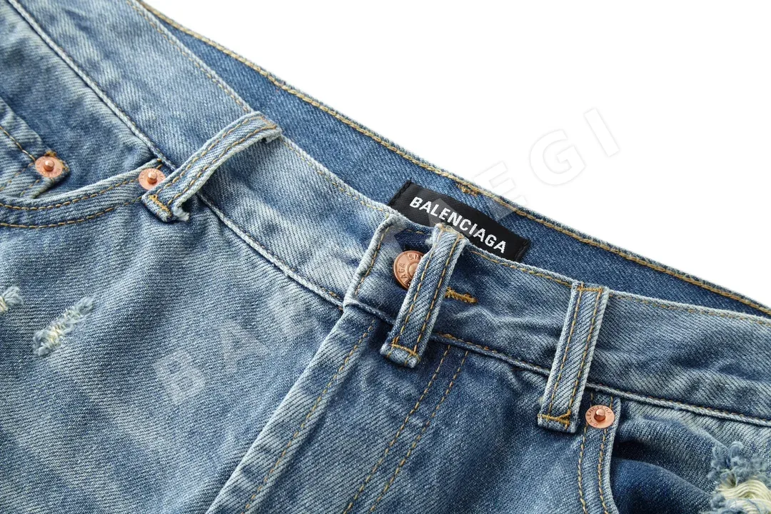 발렌시아가 더블 레이어 데미지 남성 청바지 상세 이미지 3