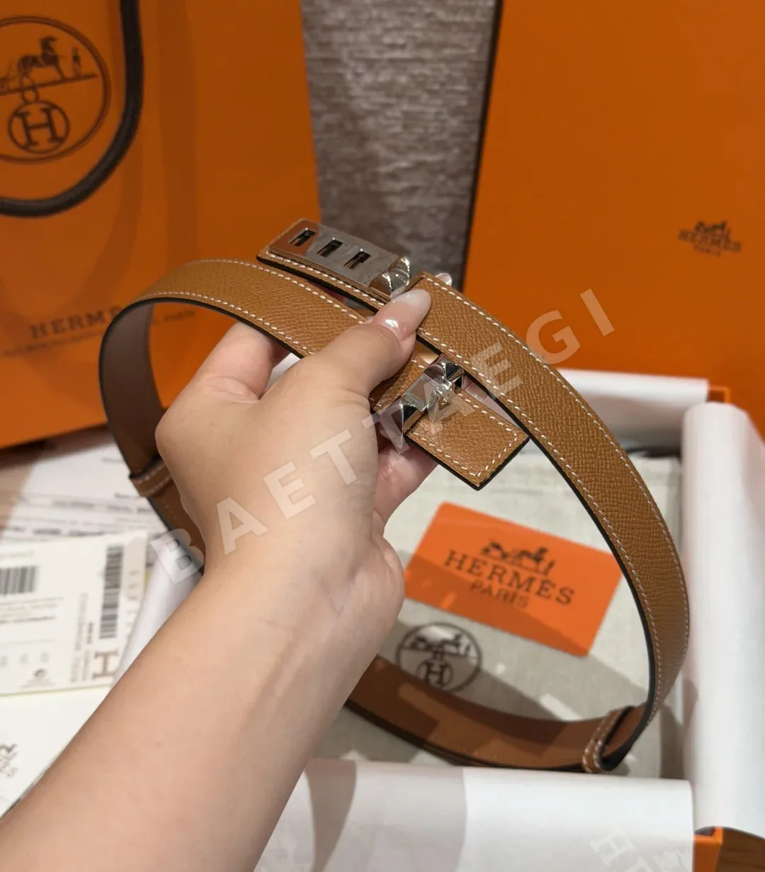 에르메스 앱송 카프 스킨 메탈 버클 벨트 상세 이미지 4