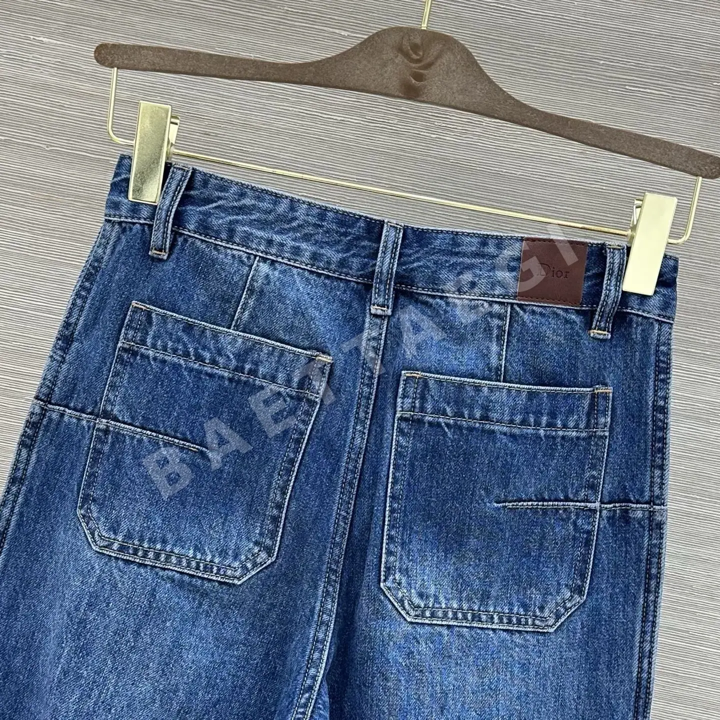 디올 레이저 커팅 워시드 데님 여성 바지 상세 이미지 9
