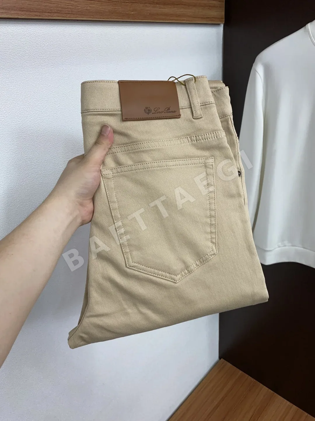 로로피아나 고밀도 코마 코튼 혼방 남성 바지 169707