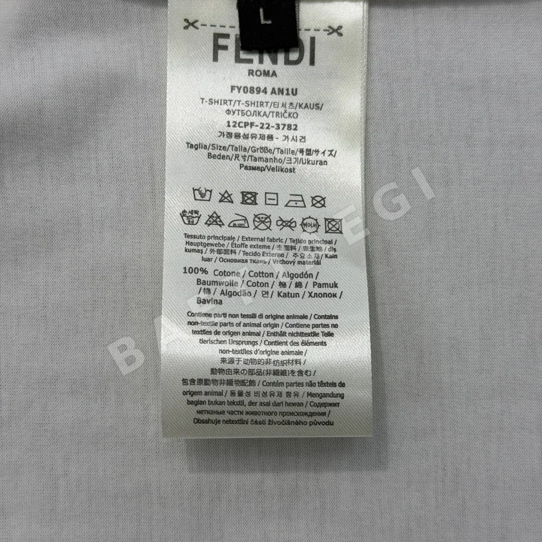 펜디 컬러 블록 FF 자수 코튼 반팔티 상세 이미지 9