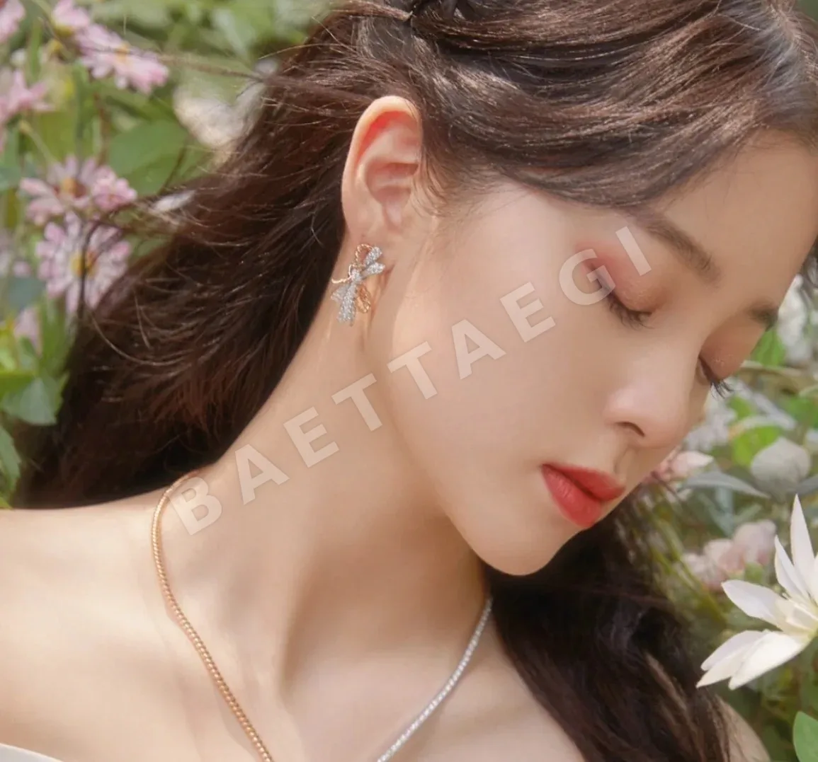 쇼메 투톤 리본 스털링 실버 귀걸이 상세 이미지 2