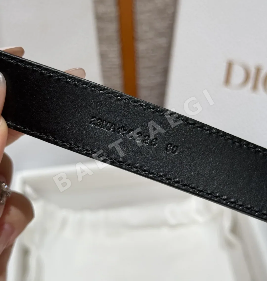 디올 빈티지 골드 버클 송아지가죽 벨트 상세 이미지 7