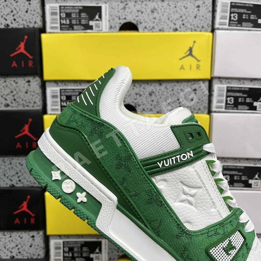 루이비통 [D1] 트레이너 1 04 화이트 그린 205826 Louis Vuitton Trainer 1-04 상세 이미지 3
