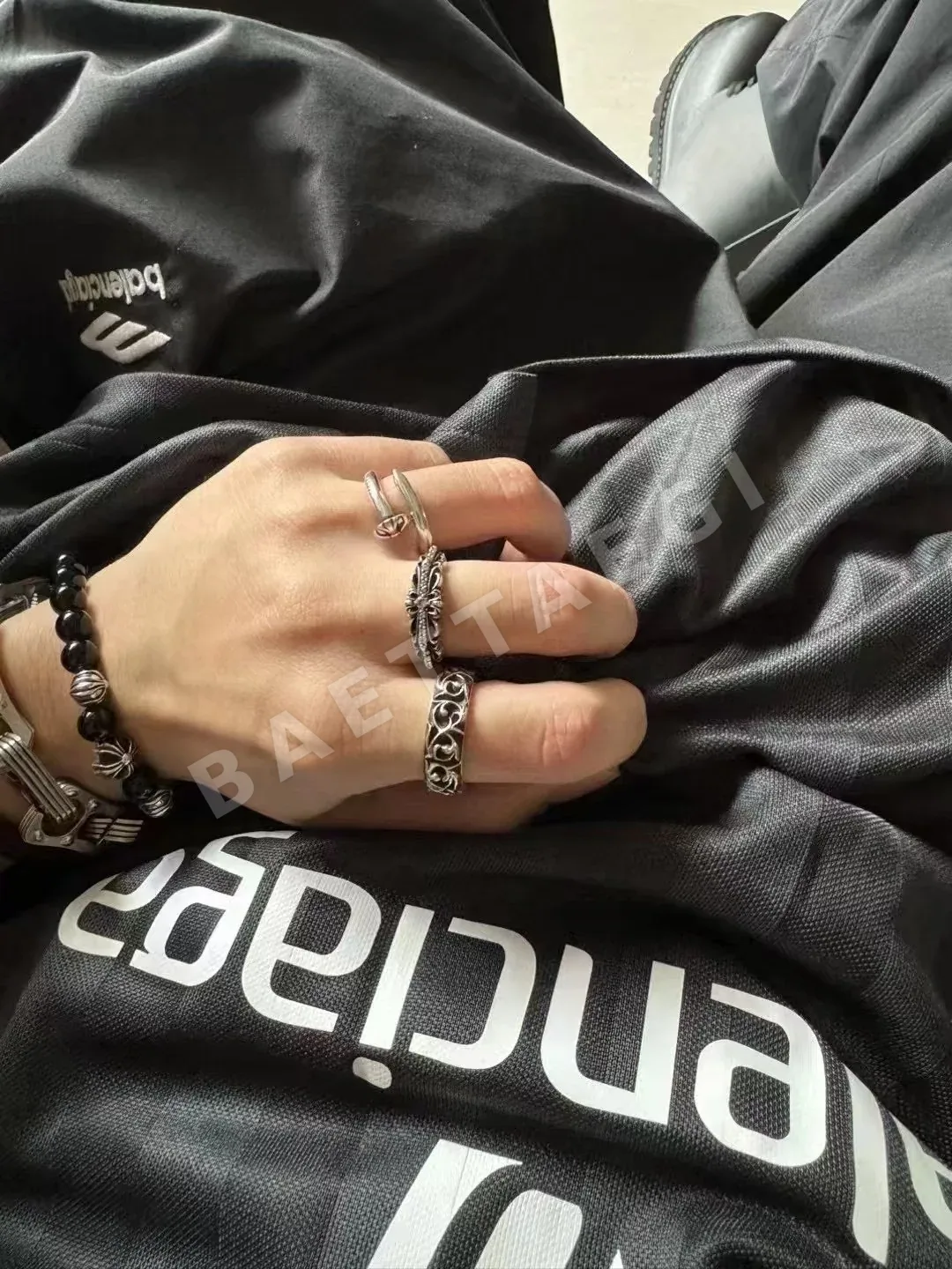크롬하츠 오픈 크로스 플라워 실버 반지 상세 이미지 5