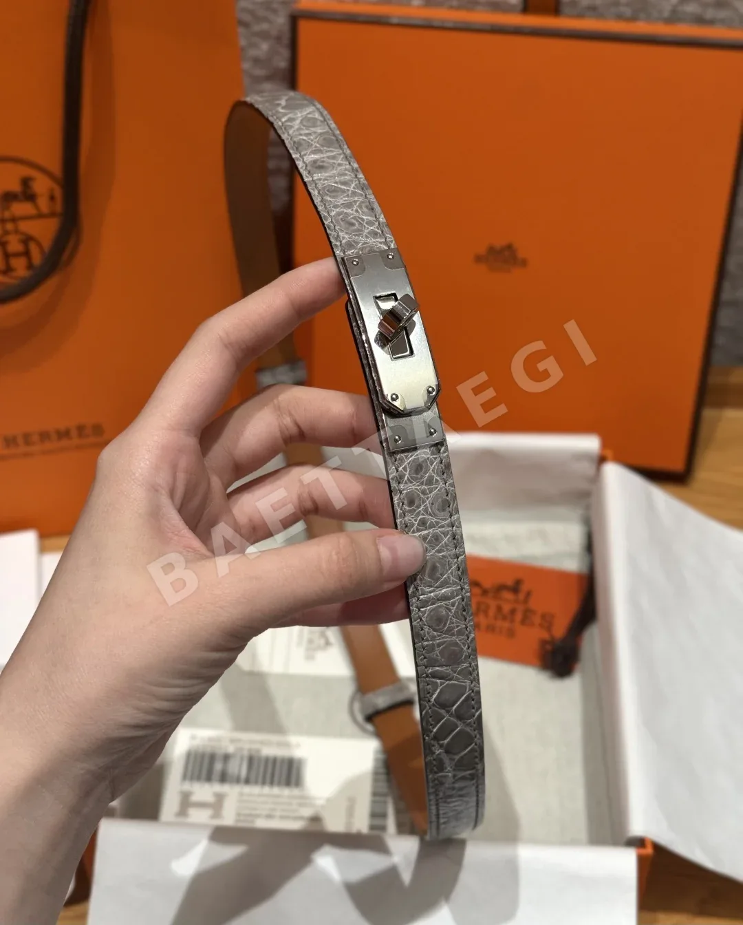 에르메스 켈리 크로코다일 벨트 상세 이미지 5