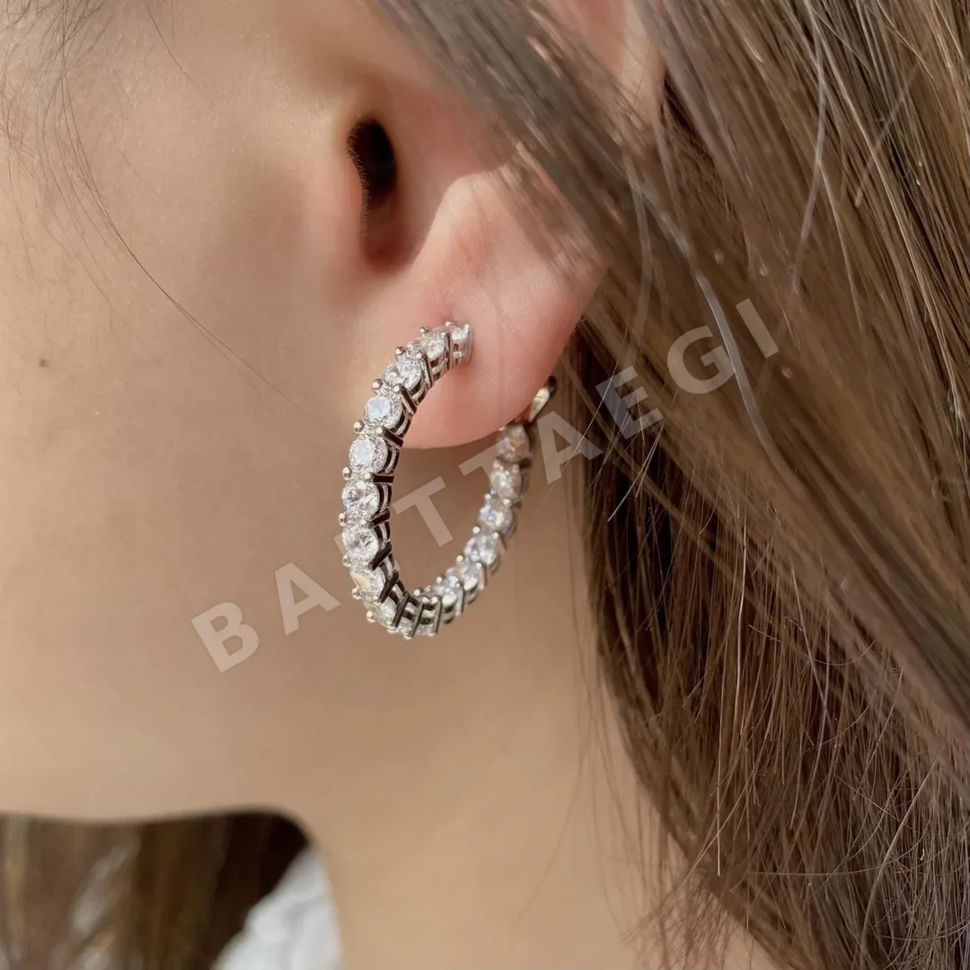 티파니 화이트 다이아몬드 원형 귀걸이 71078