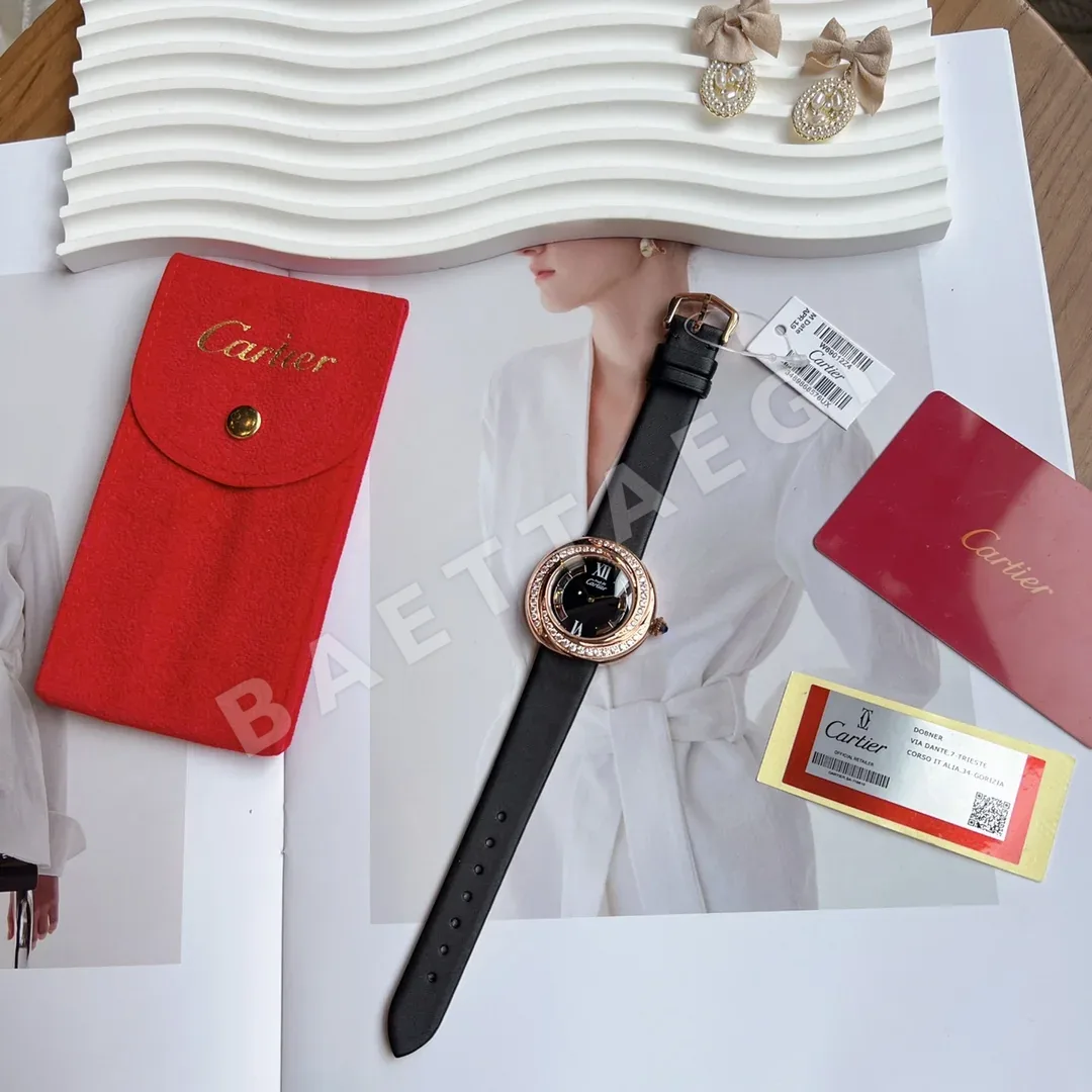 까르띠에 시계 로즈골드 사파이어 글라스 화이트 레플리카 42826 Cartier 상세 이미지 6