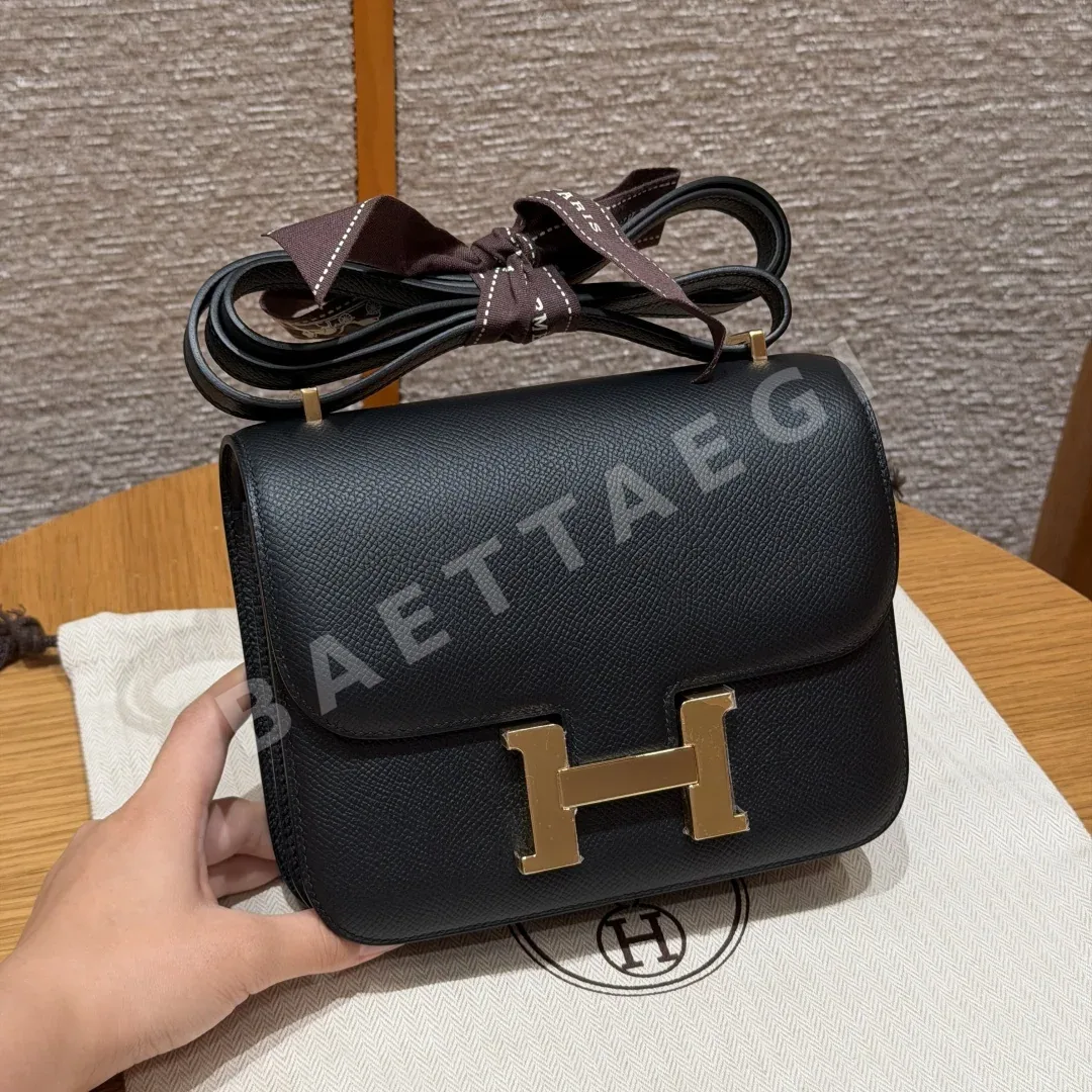 에르메스 콘스턴스 18 cm 블랙 앱송 가죽 가방 161332
