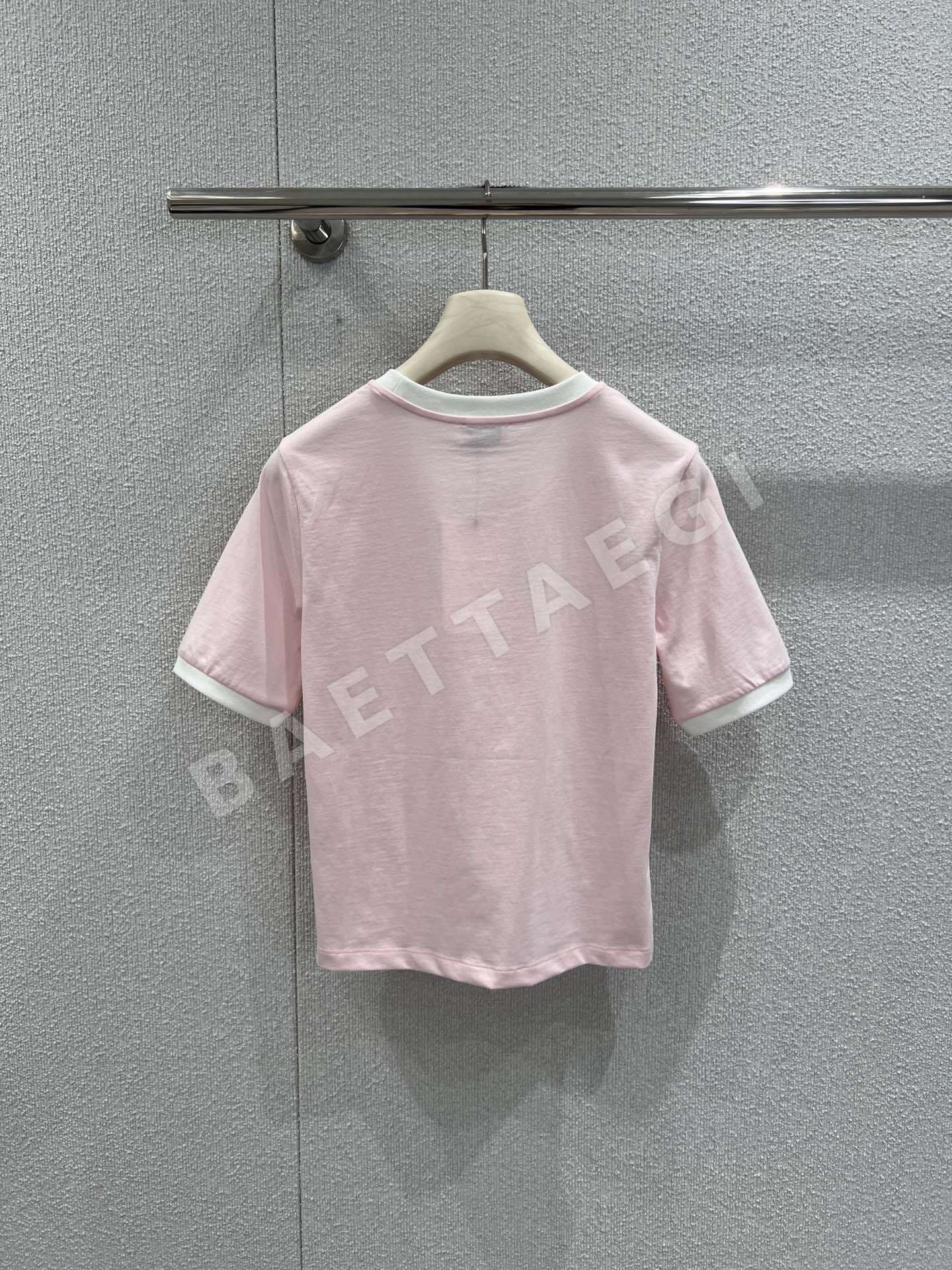 셀린느 자수 크롭 오버핏 슬림핏 반팔 티셔츠 상세 이미지 2
