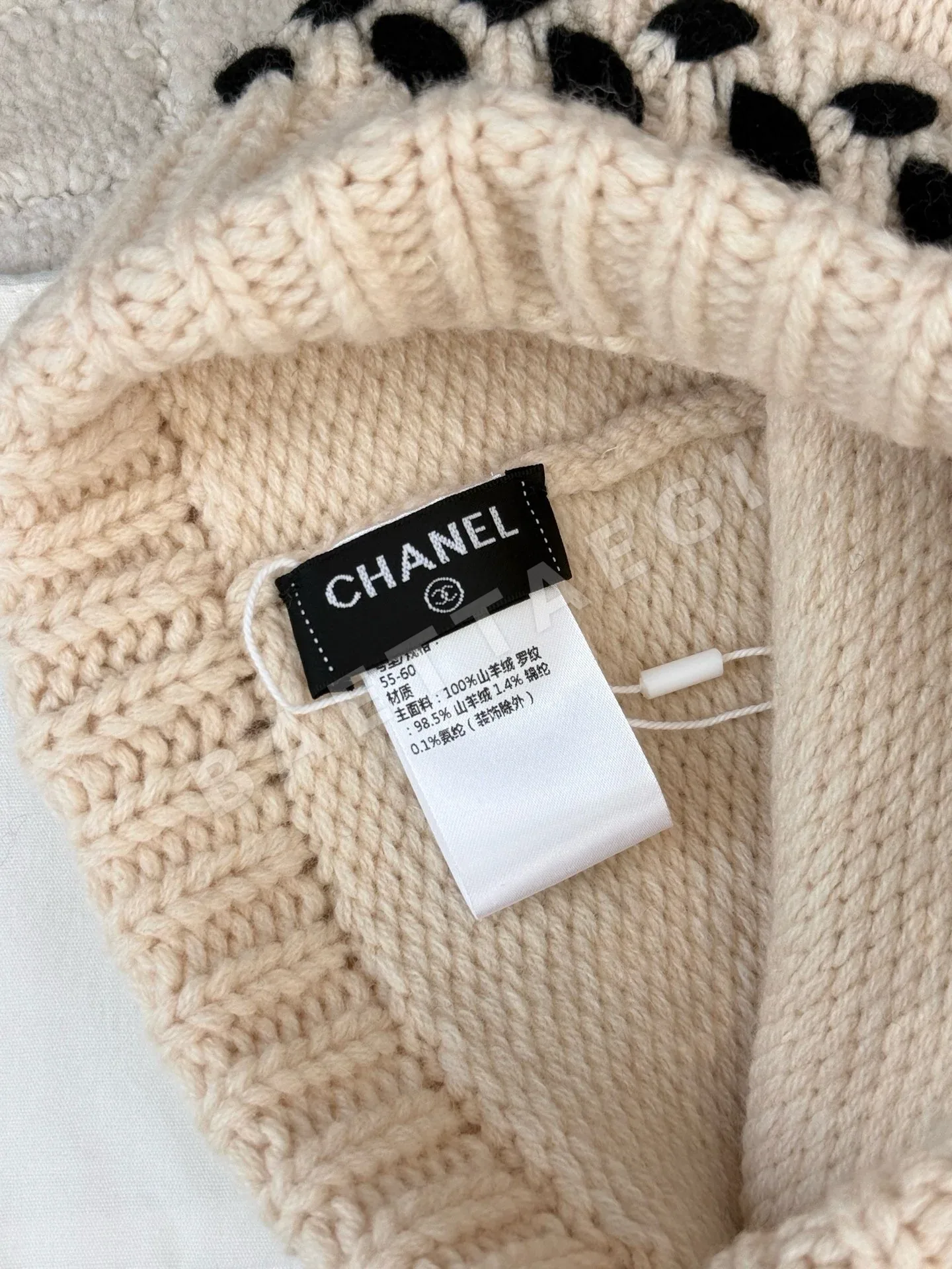 샤넬 컬러 블록 크로셰 트림 비니 상세 이미지 6