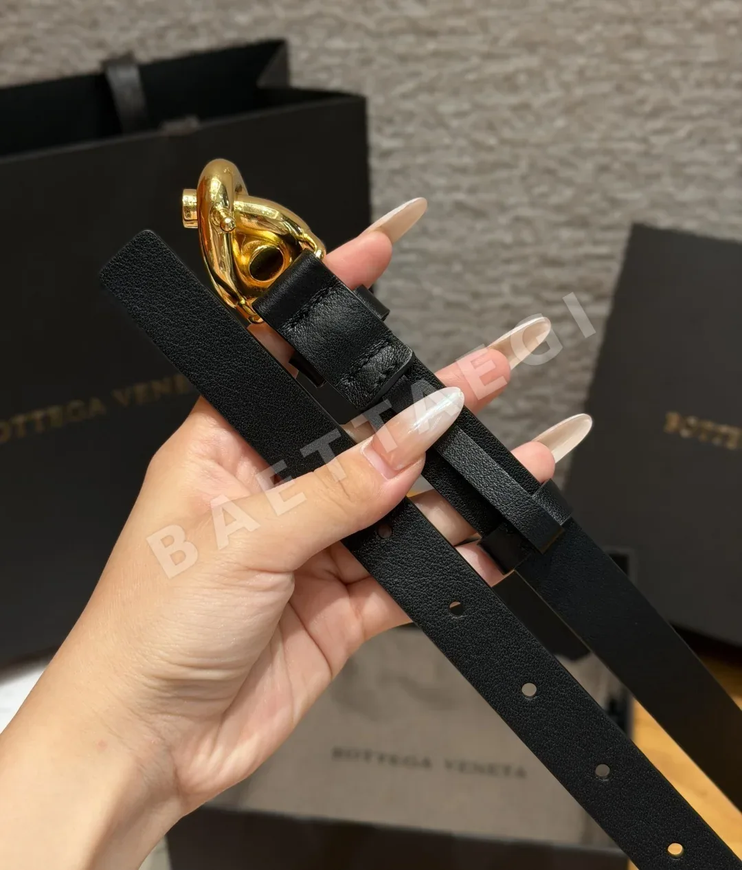 보테가베네타 로프 노트 가죽 벨트 상세 이미지 6